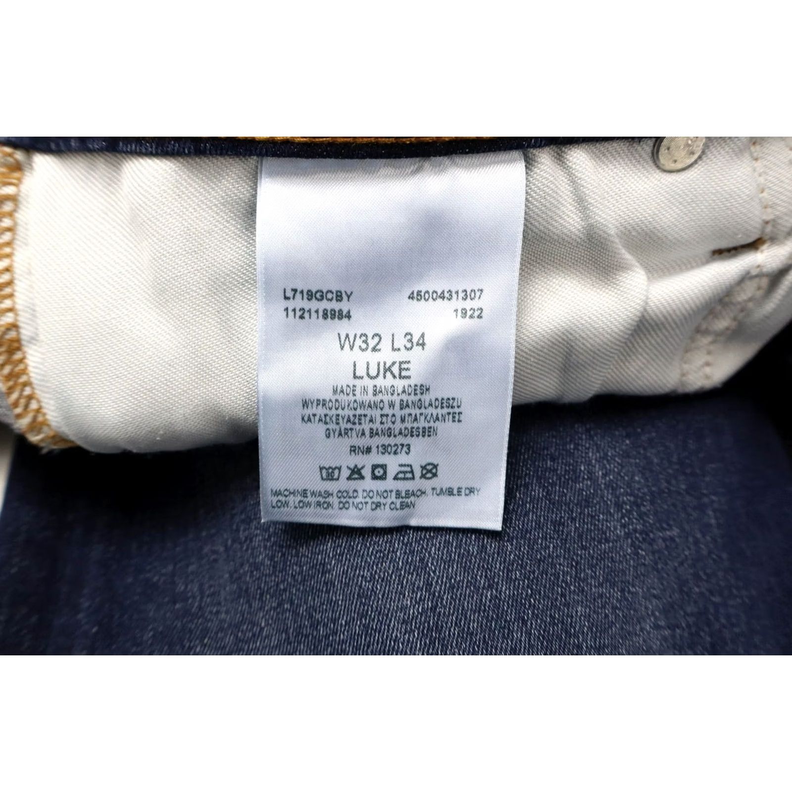 Lee LEE Luke Jeans Slim Mens W32/L34 Navy Blue Whiskers Faded Zip Fly Stretched Size US 32 / EU 48 - 6 Thumbnail