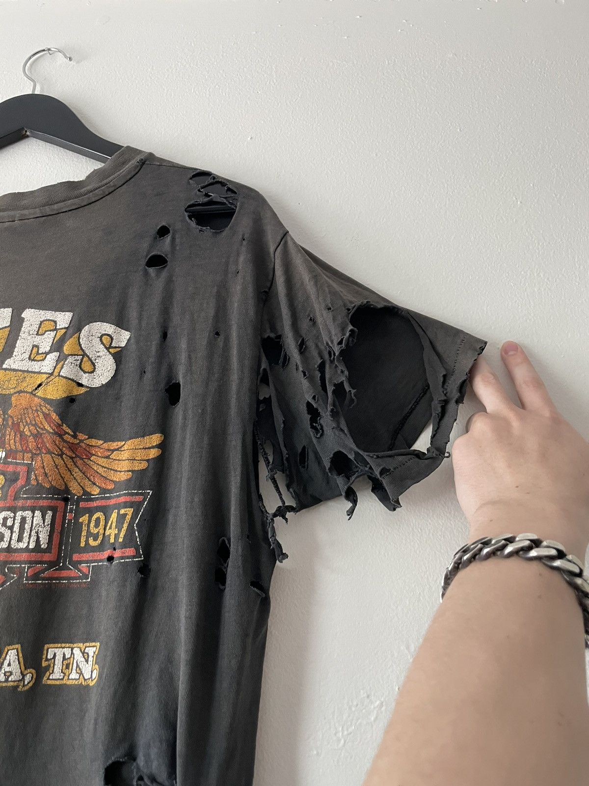 Harley Davidson VINTAGE 80'S THRASHED FADED HARLEY DAVIDSON T-SHIRT Size US L / EU 52-54 / 3 - 16 Thumbnail