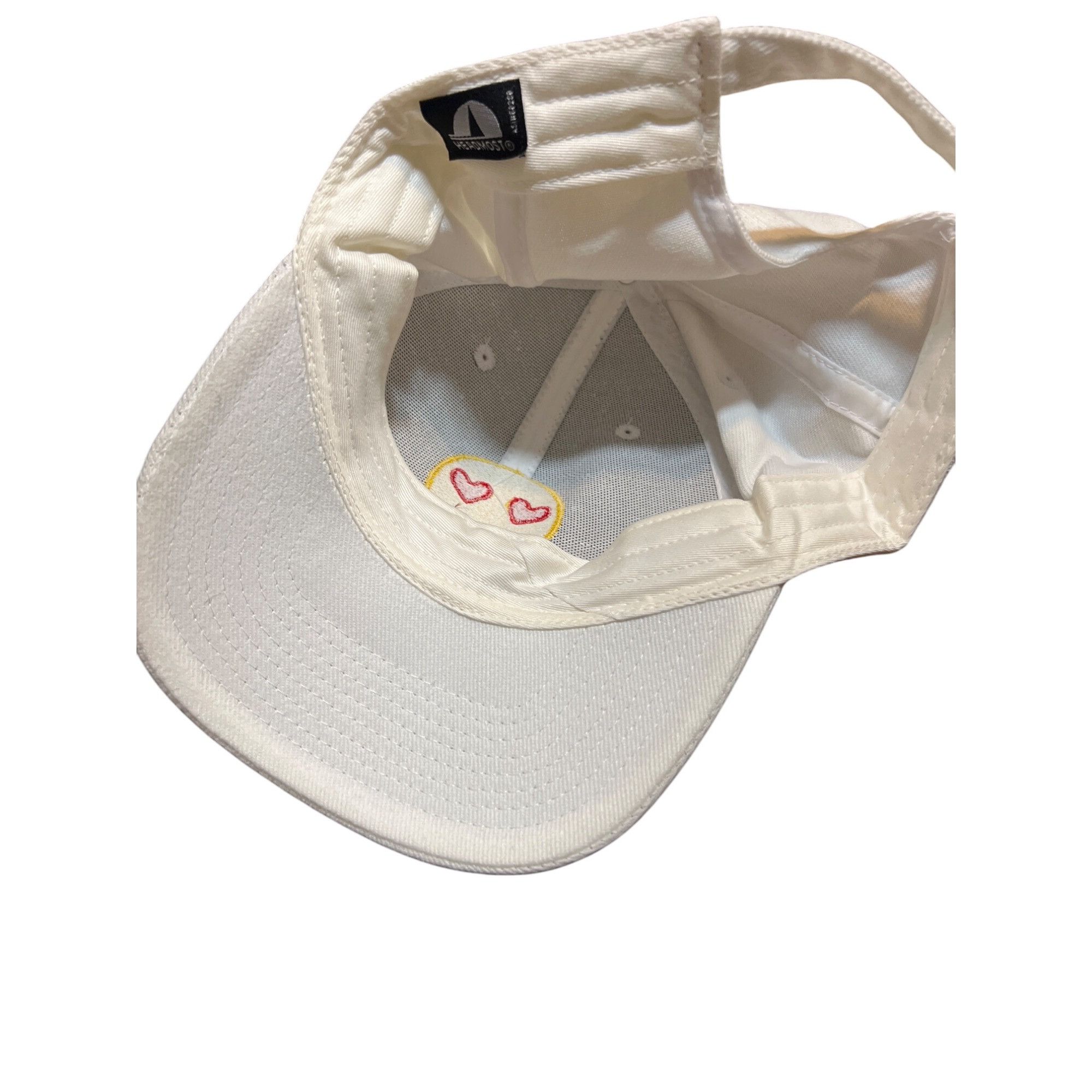 Other Emoji Heart Eyes White Baseball Cap Adjustable Fit Embroider Size ONE SIZE - 4 Thumbnail