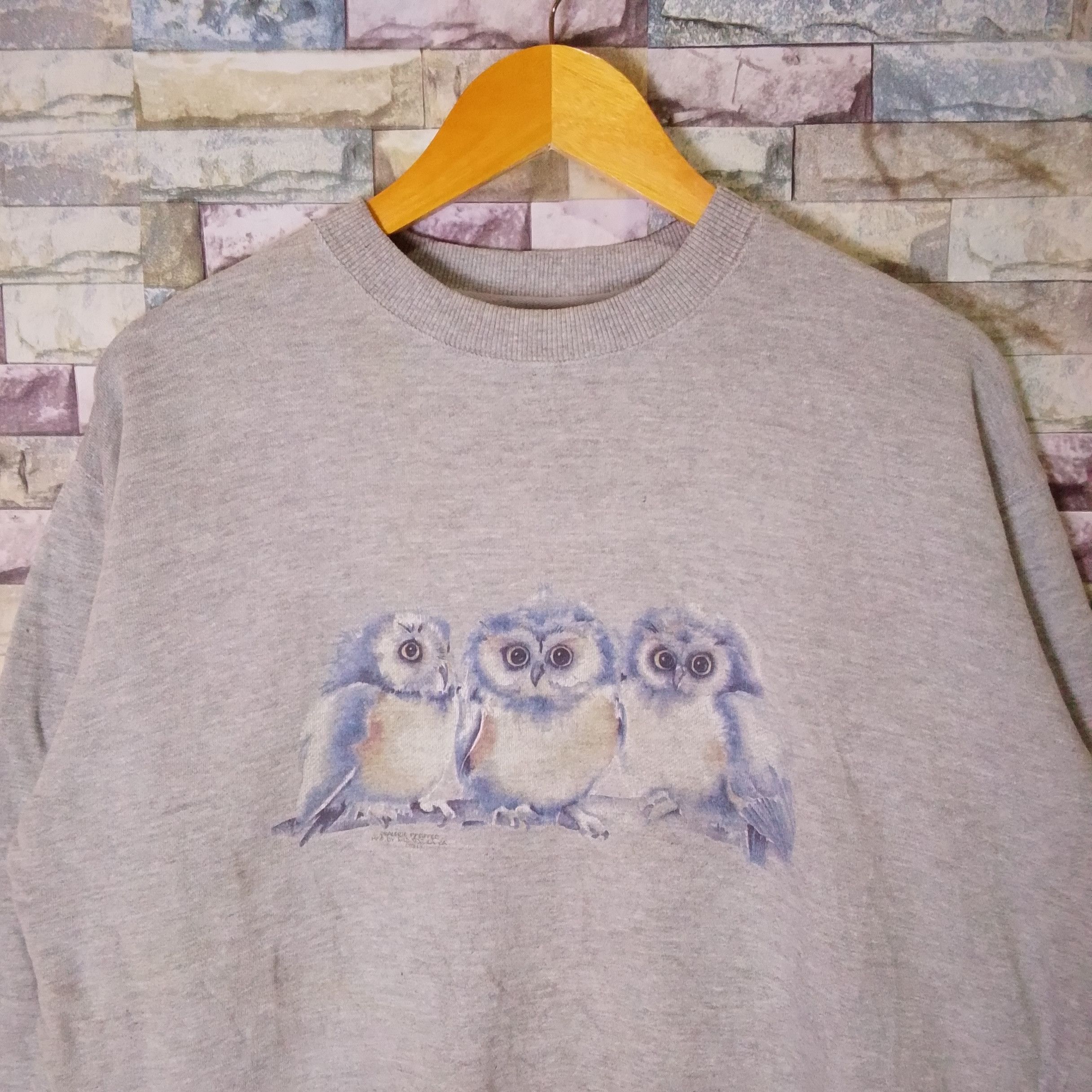 Vintage Vintage 90s Owl Sweatshirt Size US M / EU 48-50 / 2 - 2 Thumbnail