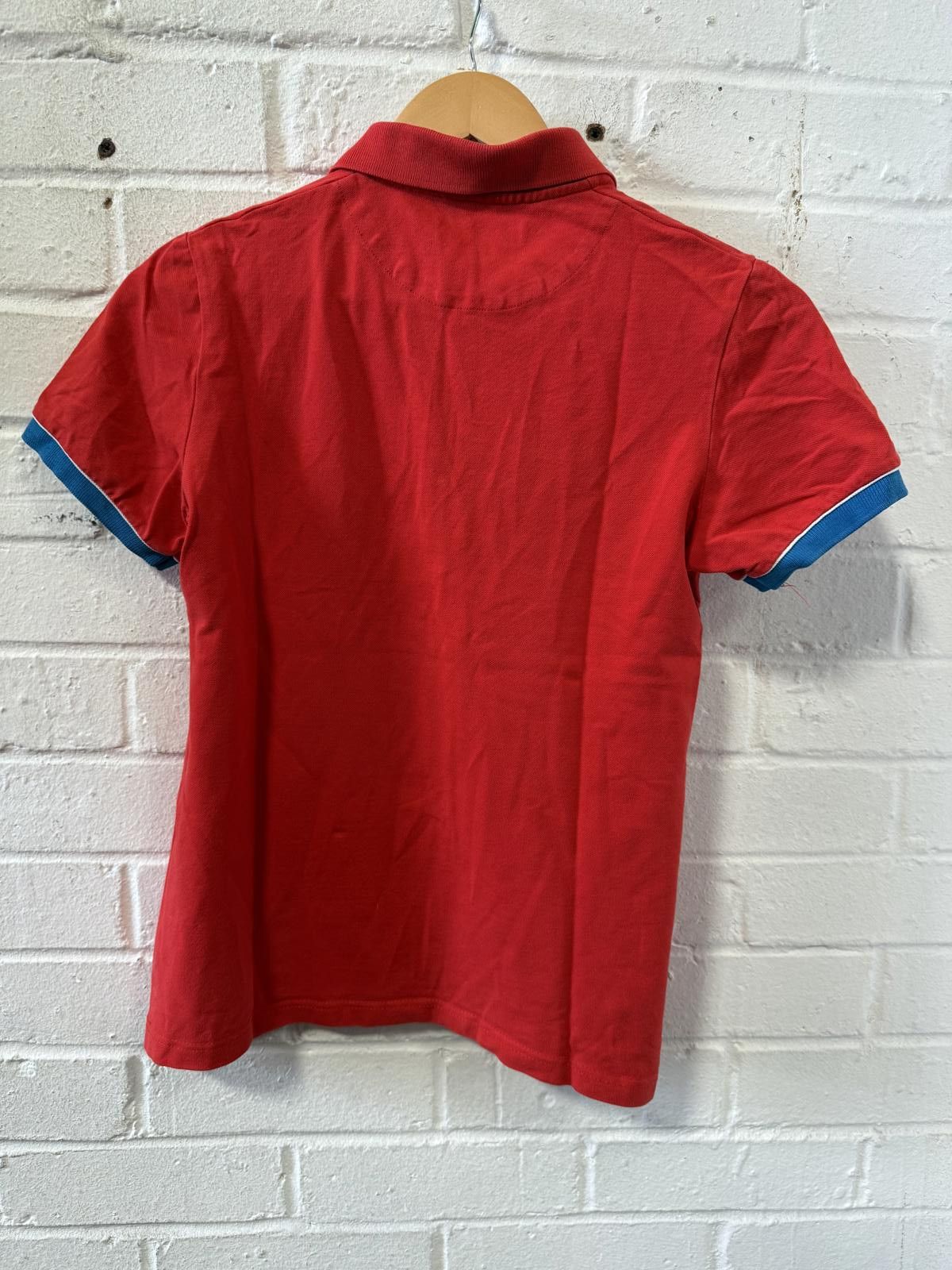 Lacoste Lacoste Women's Red Polo Shirt with Blue Trim Size XL / US 12-14 / IT 48-50 - 4 Thumbnail