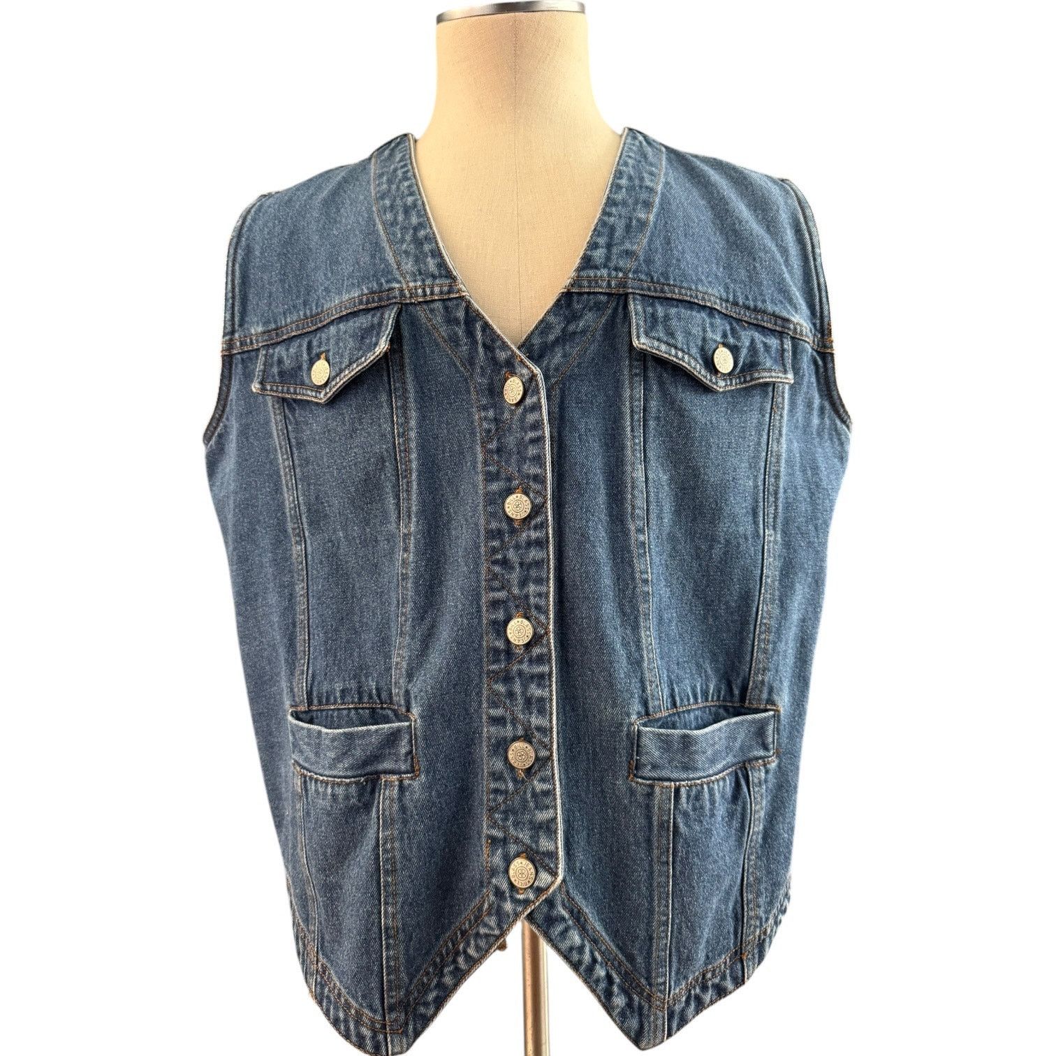 Vintage Vintage Bill Bass jean blue denim vest 1X Size XL / US 12-14 / IT 48-50 - 9 Thumbnail