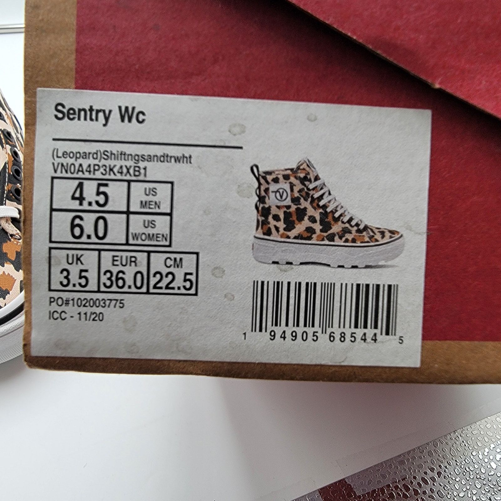 Vans Vans Sentry WC 'Leopard' Sz 4.5M/6W VN0A4P3K4XB Size US 6 / IT 36 - 12 Thumbnail
