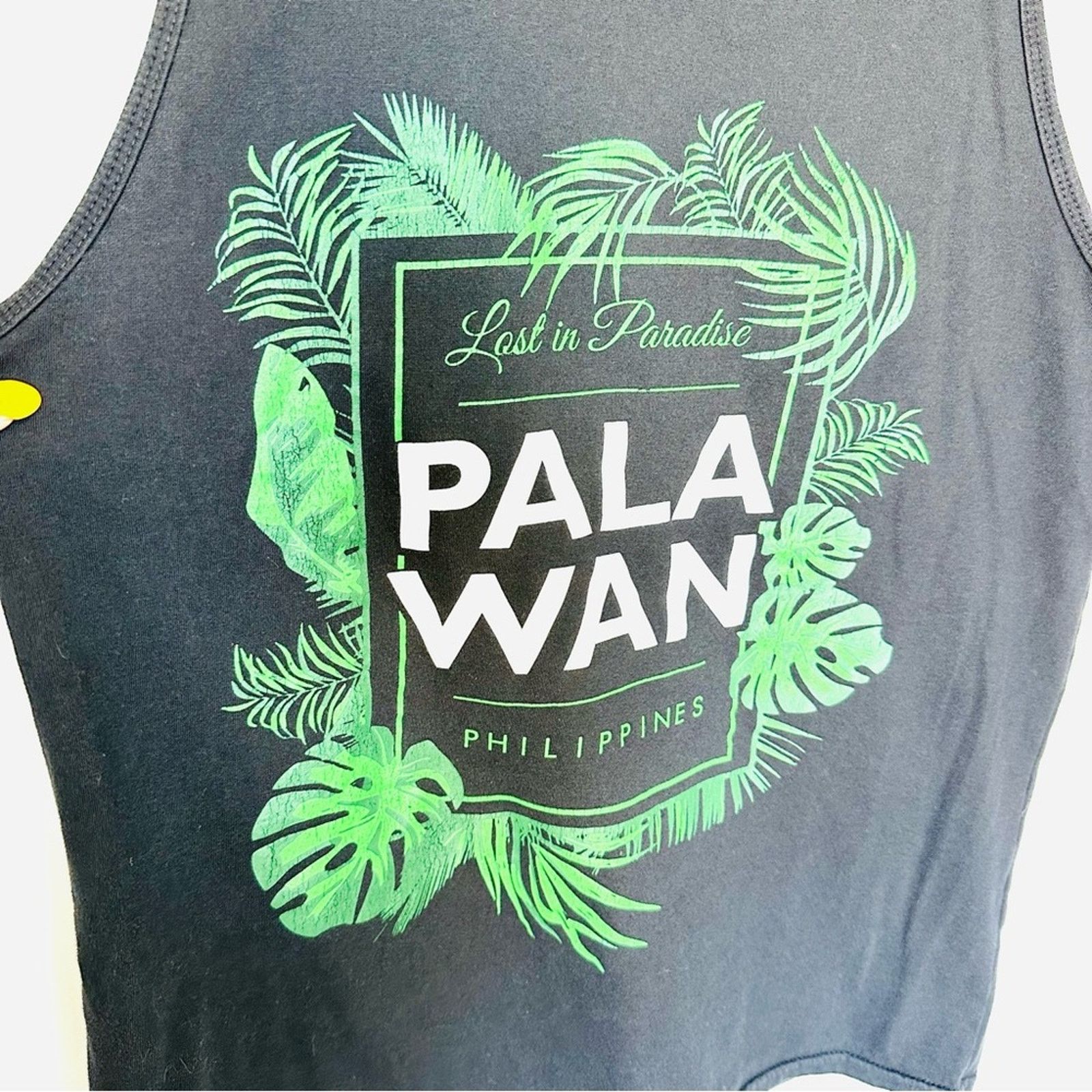Nordstrom UNISEX PALA WAN Black White Green Tropical Print Tank Top Size US L / EU 52-54 / 3 - 7 Thumbnail