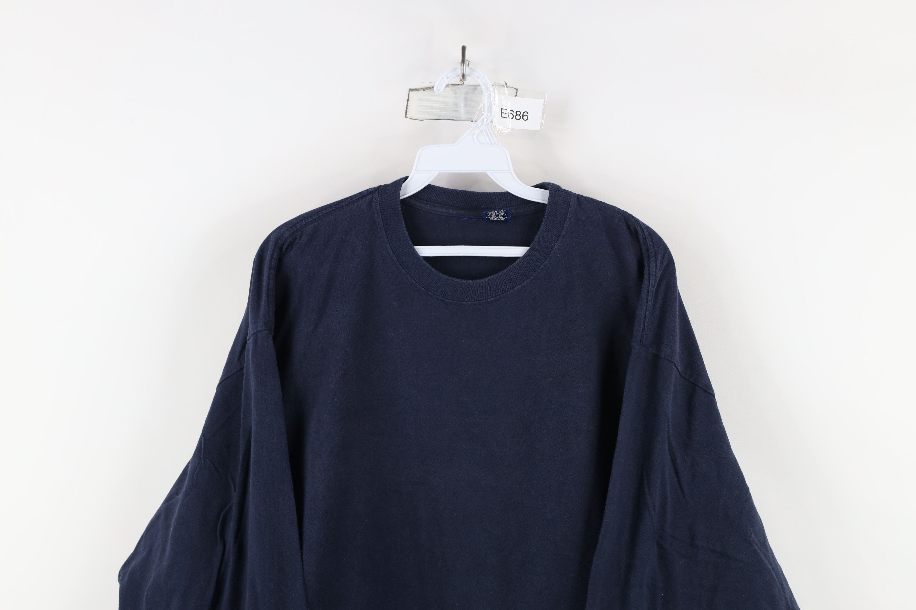 Vintage Vintage 90s Streetwear Heavy Long Sleeve T-Shirt Blue Cotton Size US XL / EU 56 / 4 - 2 Thumbnail