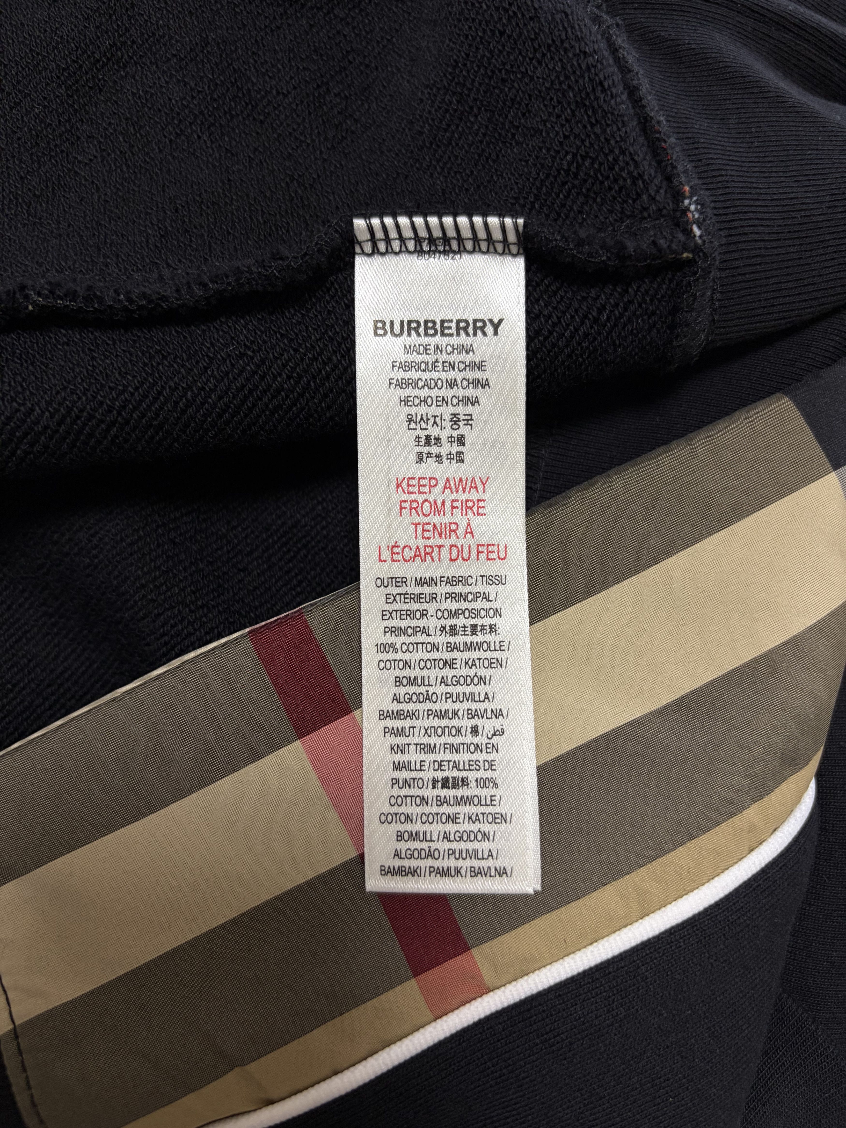 Burberry BURBERRY Sweatshirt Check Panel Cotton Nova Crewneck Black Size S / US 4 / IT 40 - 10 Thumbnail