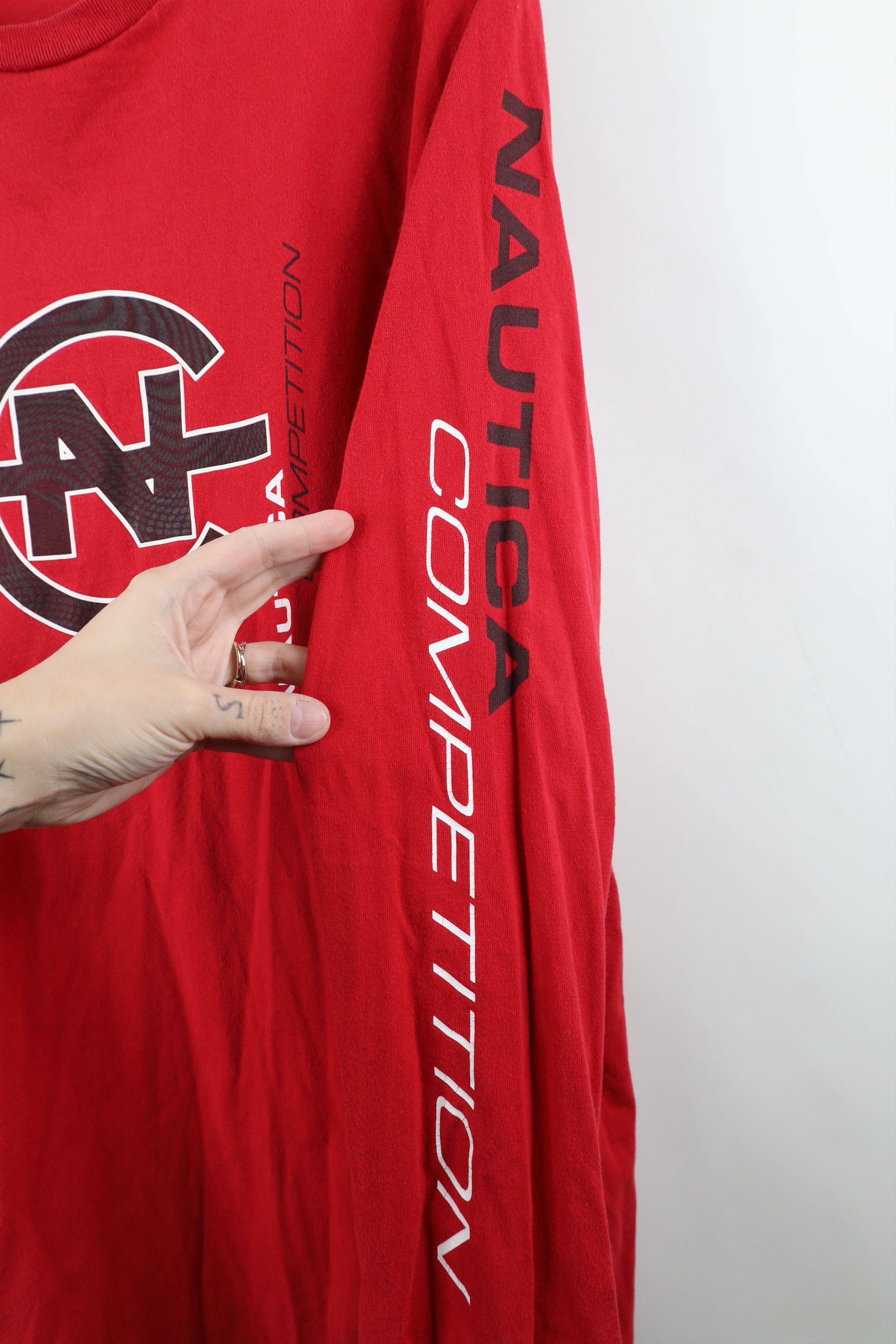Nautica Vintage 90s Nautica Competition Spell Long Sleeve T-Shirt Size US L / EU 52-54 / 3 - 5 Thumbnail