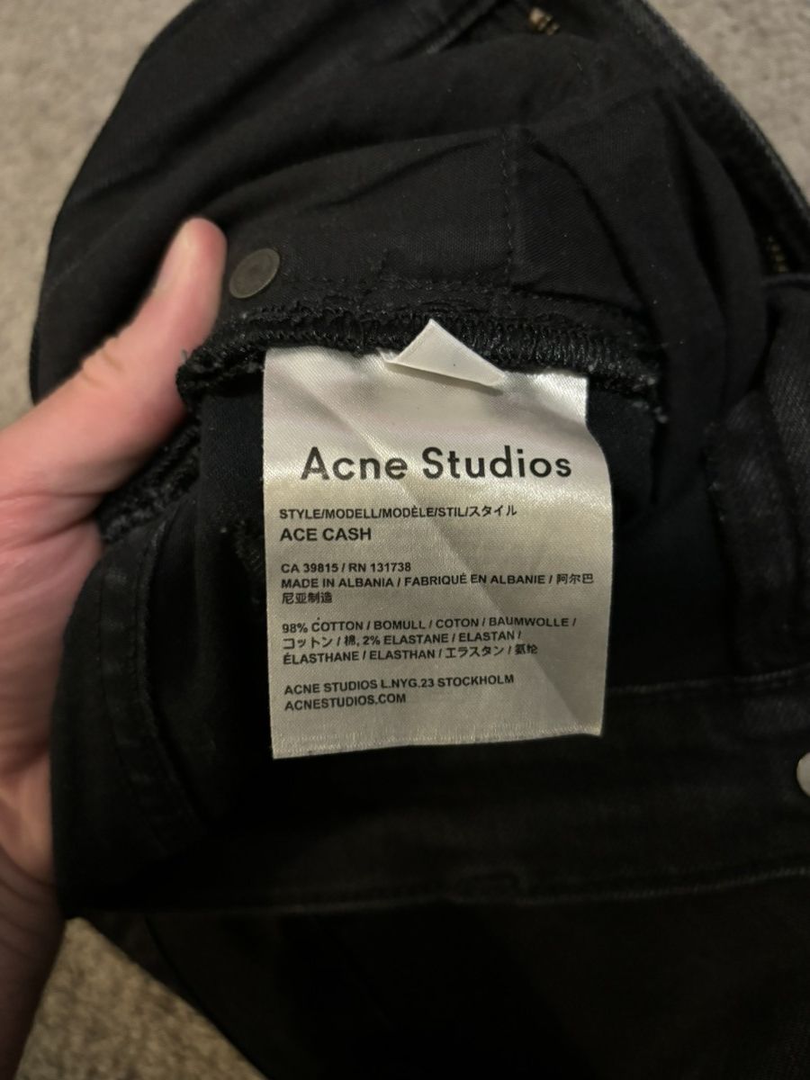 Acne Studios Acne Studios Ace Cash Black Skinny Jeans Size US 27 - 5 Thumbnail