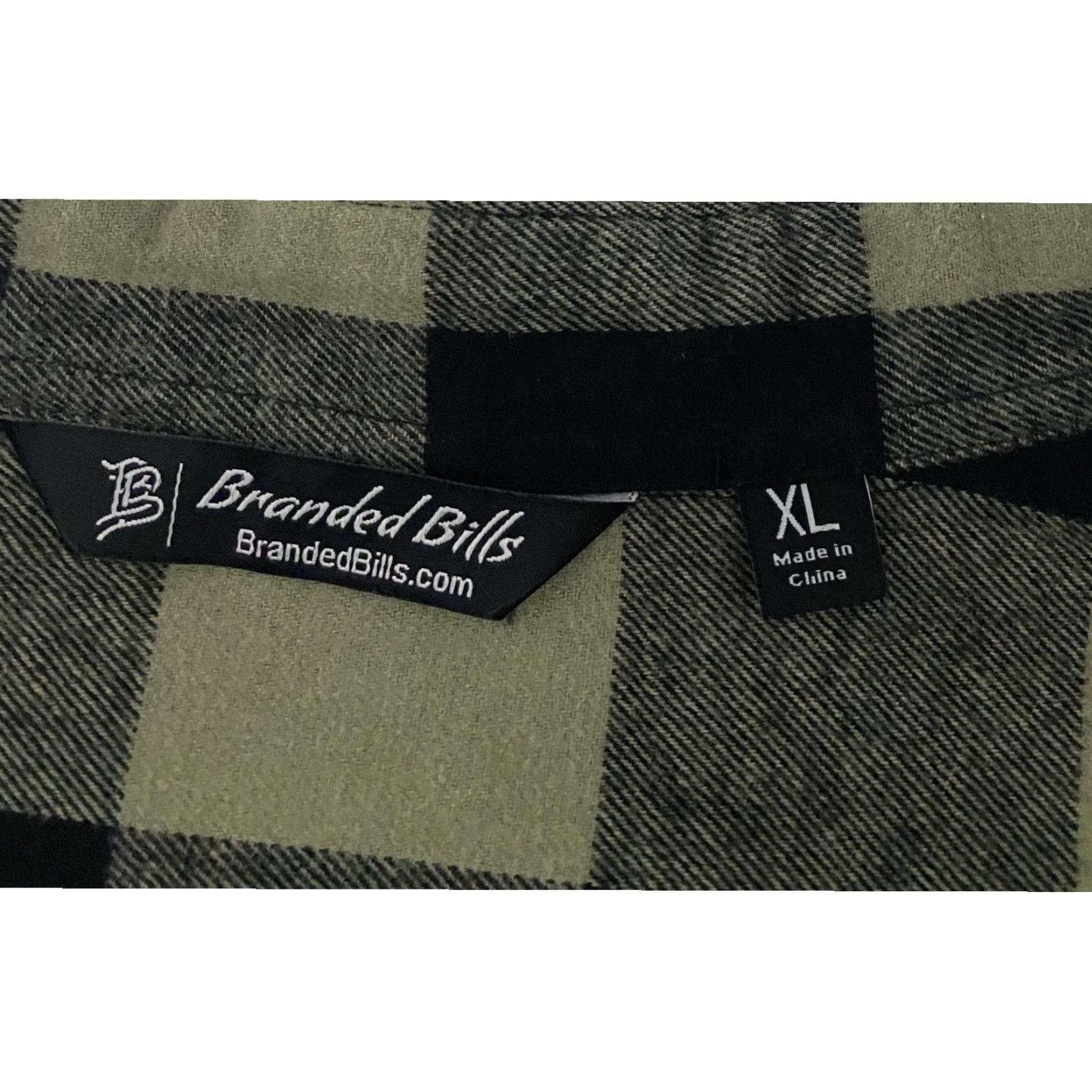 Olive Branded Bills Button-Up Flannel Shirt Mens XL Olive Green Black Buffalo Plaid Shirt Size US XL / EU 56 / 4 - 4 Thumbnail