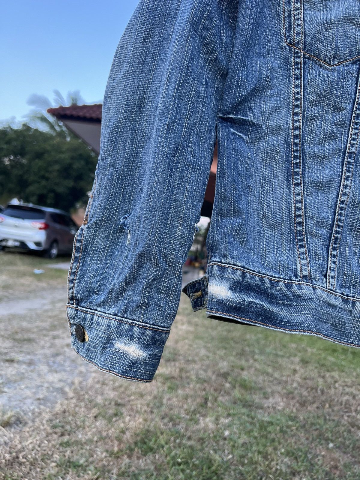 Edwin × If Six Was Nine × Le Grande Bleu (L.G.B.) 90’s style Edwin Distress Faded Denim Jacket Size US S / EU 44-46 / 1 - 4 Thumbnail