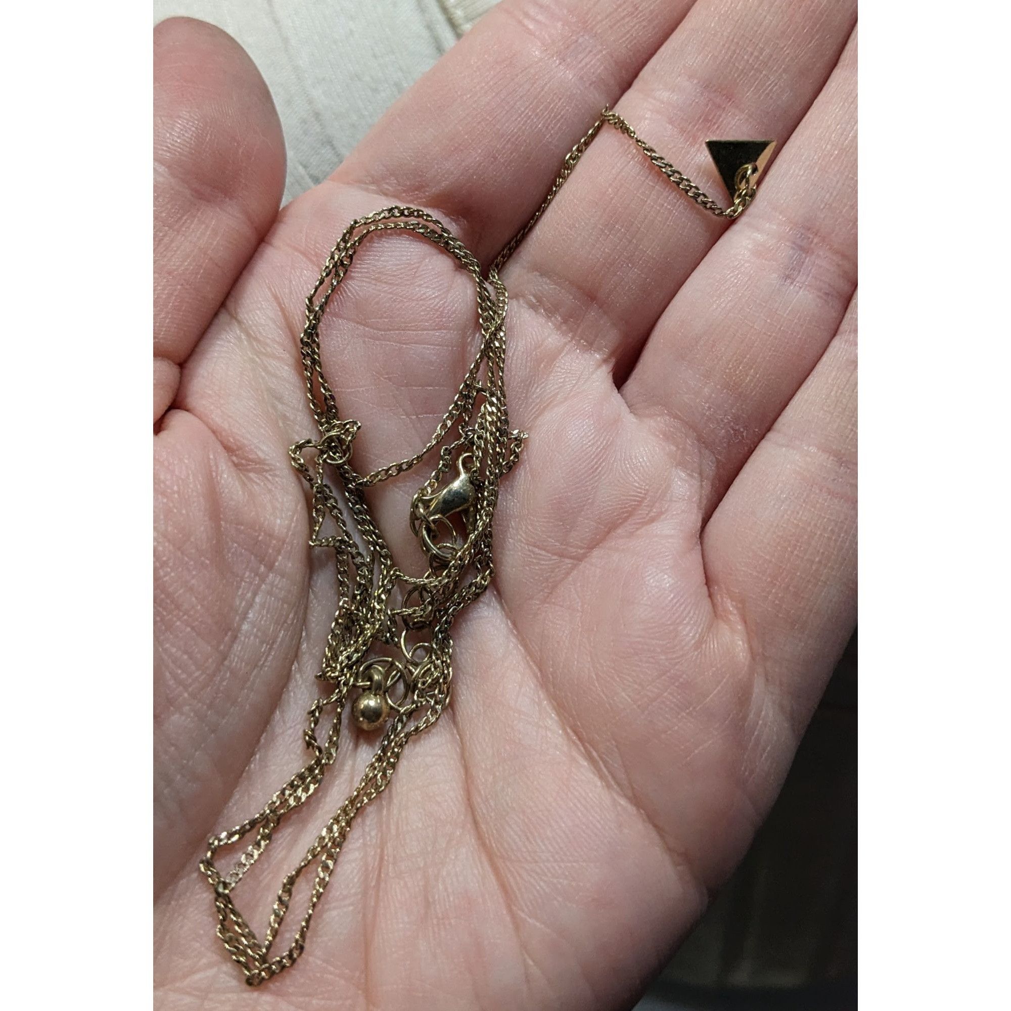 Other Gold-Tone Y-Shaped Layered Necklace With Triangle Pendant Size ONE SIZE - 4 Thumbnail