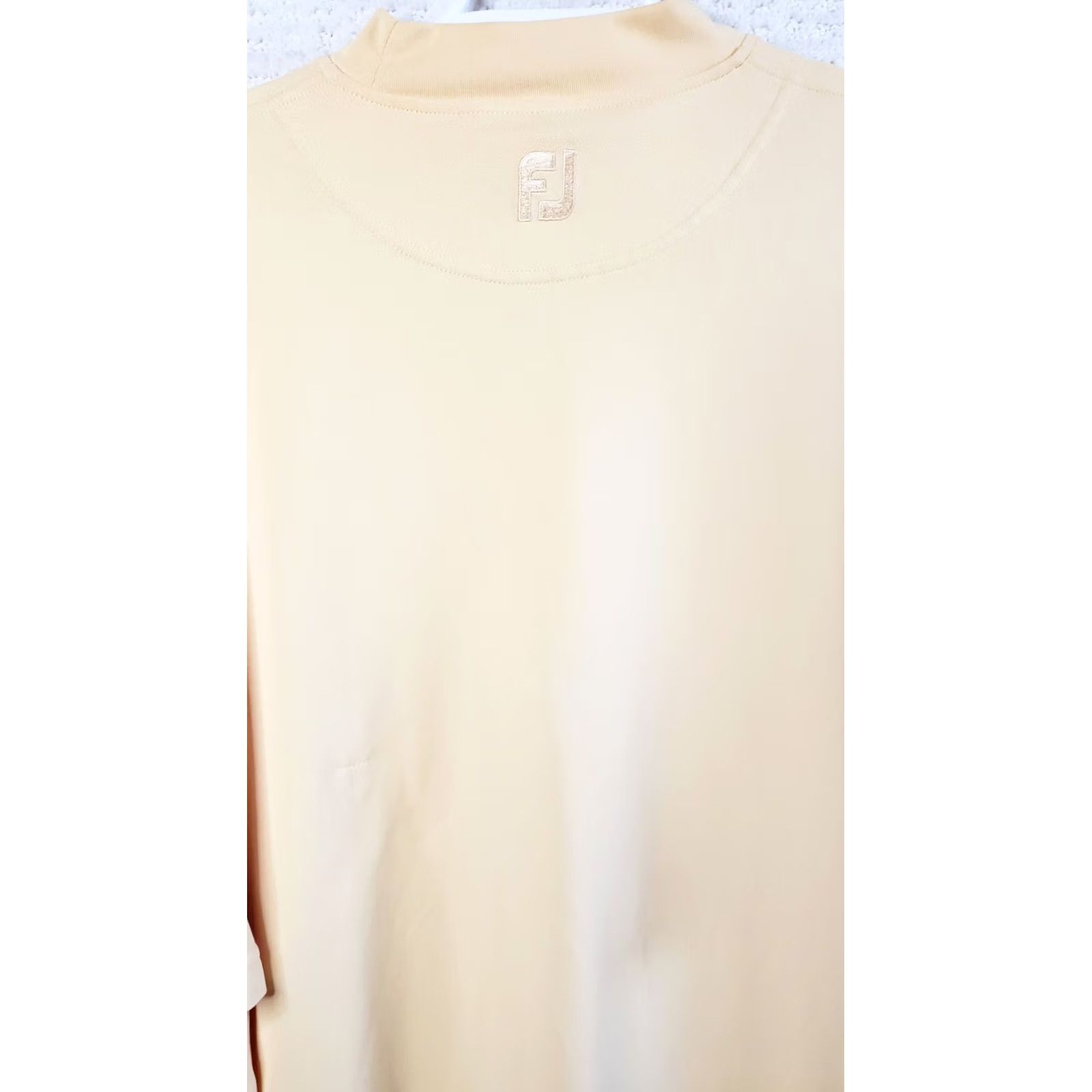 Footjoy Footjoy FJ Golf Shirt Men's XL Pale Yellow Mock Neck Pullover Short Sleeve Casual FJ on Back Neck Size US XL / EU 56 / 4 - 7 Thumbnail
