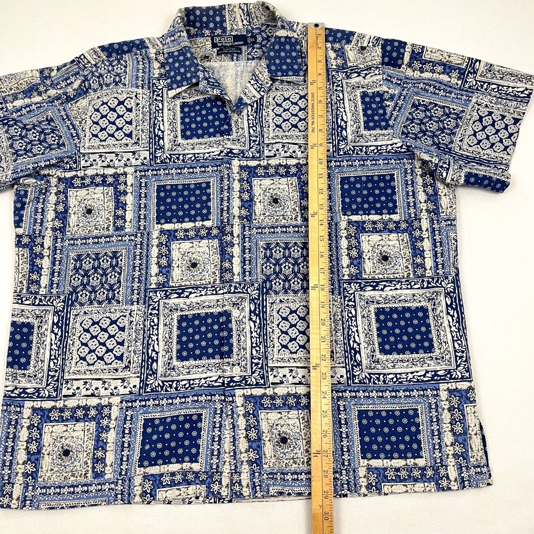 Polo Ralph Lauren VINTAGE Polo Ralph Lauren Clayton Shirt Mens XL Blue Paisley Bandana Linen Button Up Size US XL / EU 56 / 4 - 4 Thumbnail