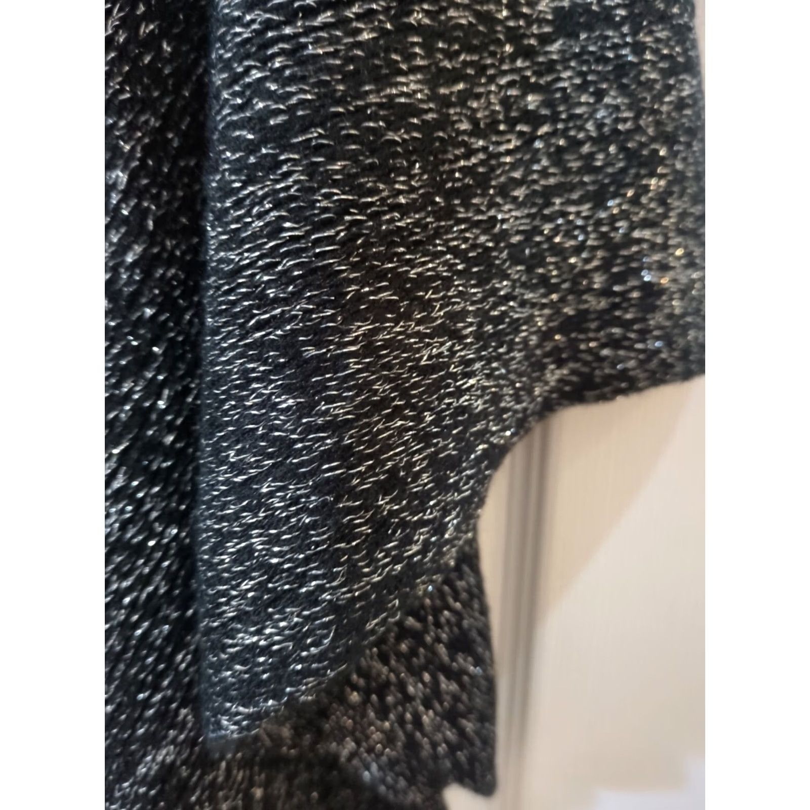 Vintage Step In Style 0X/1X Dressy Shawl Black Metallic Womens Shawl Top Dress Length Top Plus Size 0X/1X Womens Size XL / US 12-14 / IT 48-50 - 6 Thumbnail