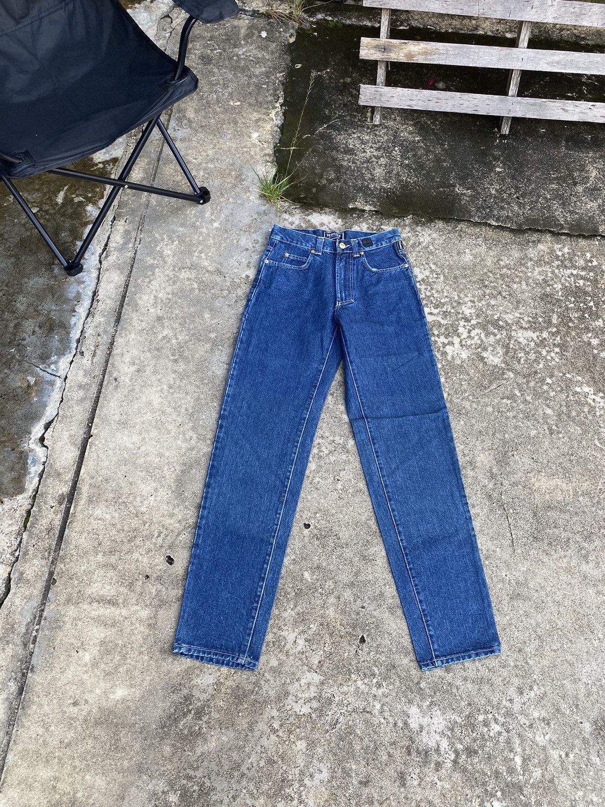 Vintage Vintage 90s Versace Couture Denim Jeans Pants Size 27" / US 4 / IT 40 - 1 Thumbnail