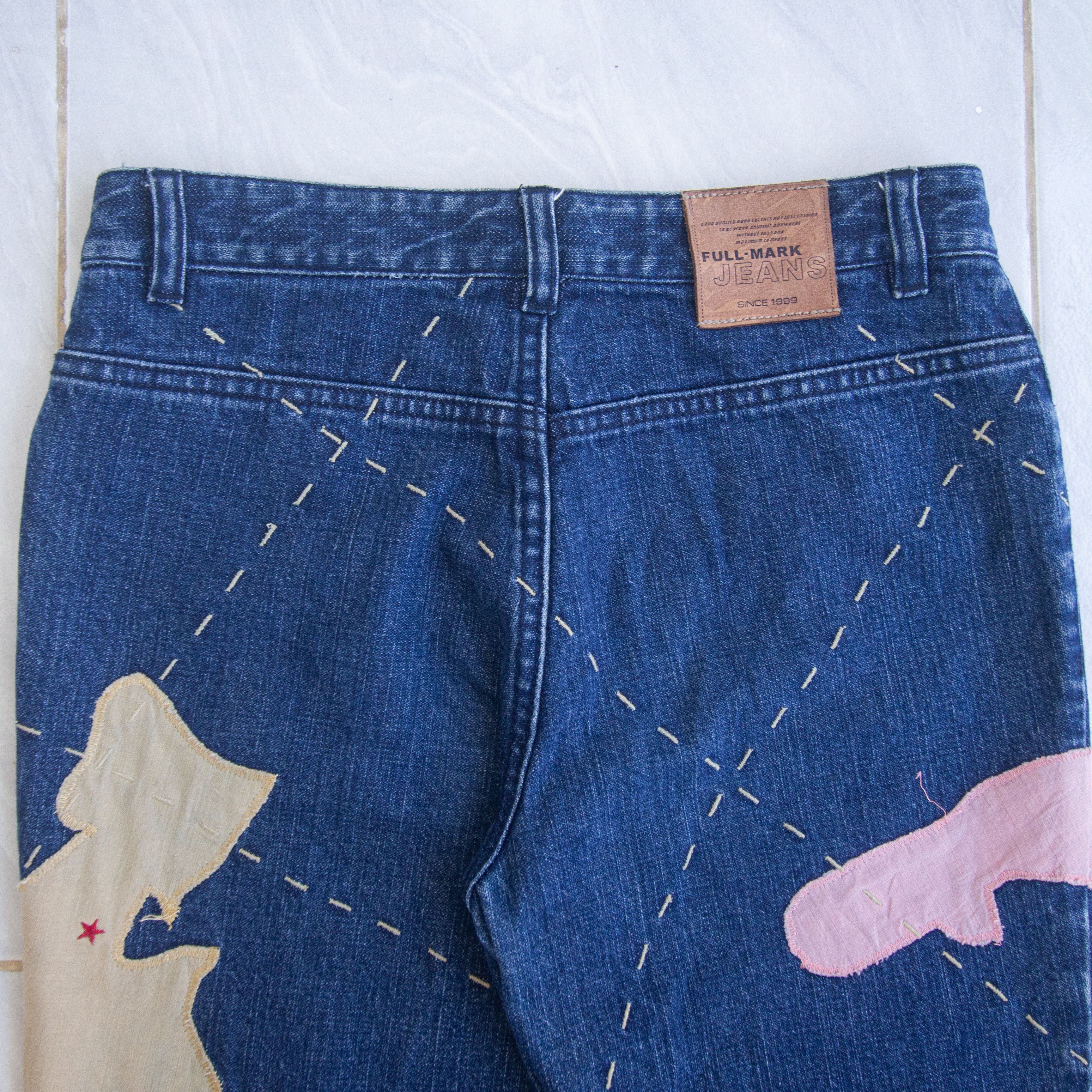 Japanese Brand Patchwork Flare Jeans by Fullmarks Size US 29 - 3 Thumbnail