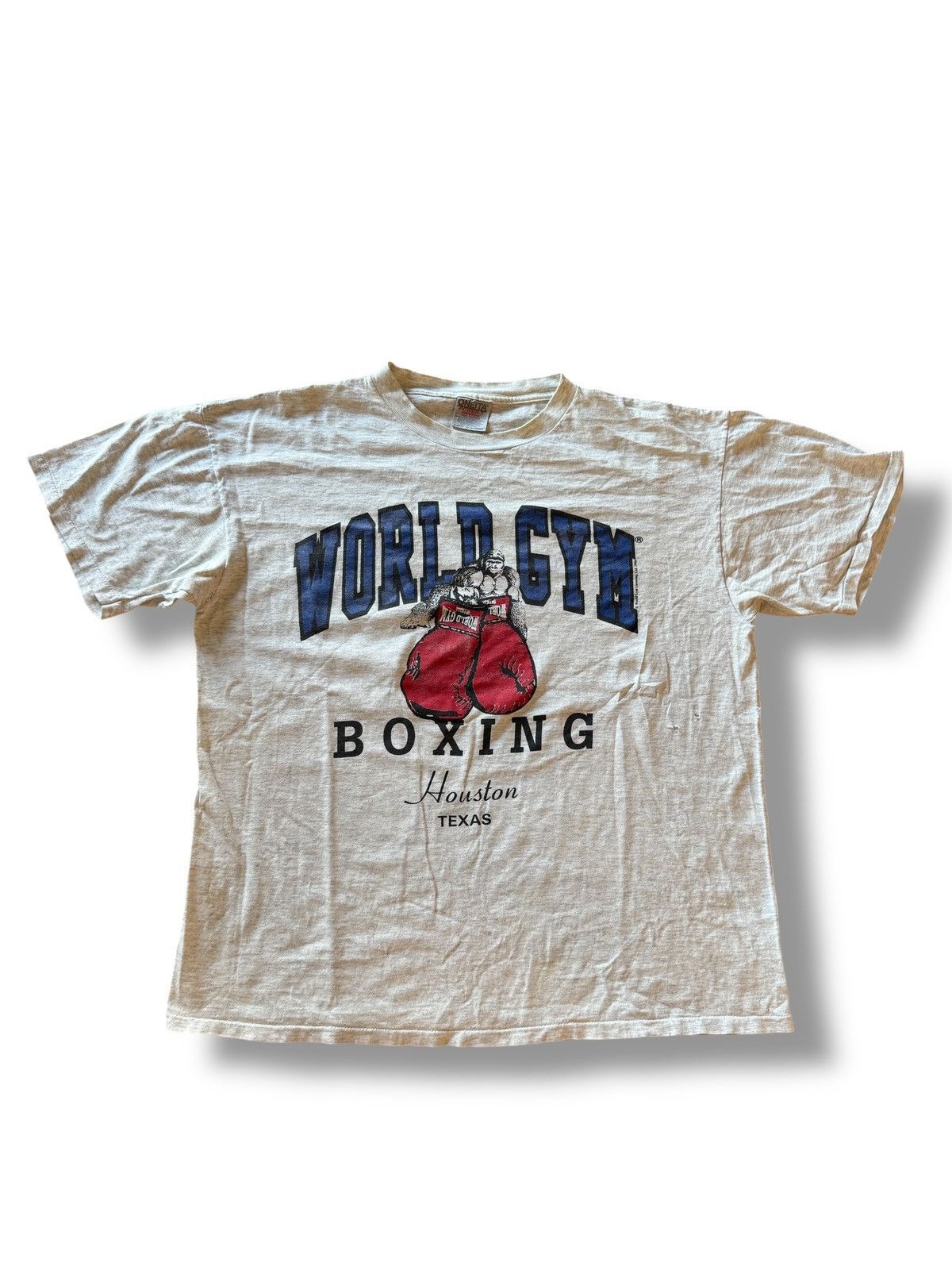 Vintage *RARE* VINTAGE 90s WORLD GYM BOXING T-SHIRT GORILLA Size US XL / EU 56 / 4 - 1 Thumbnail