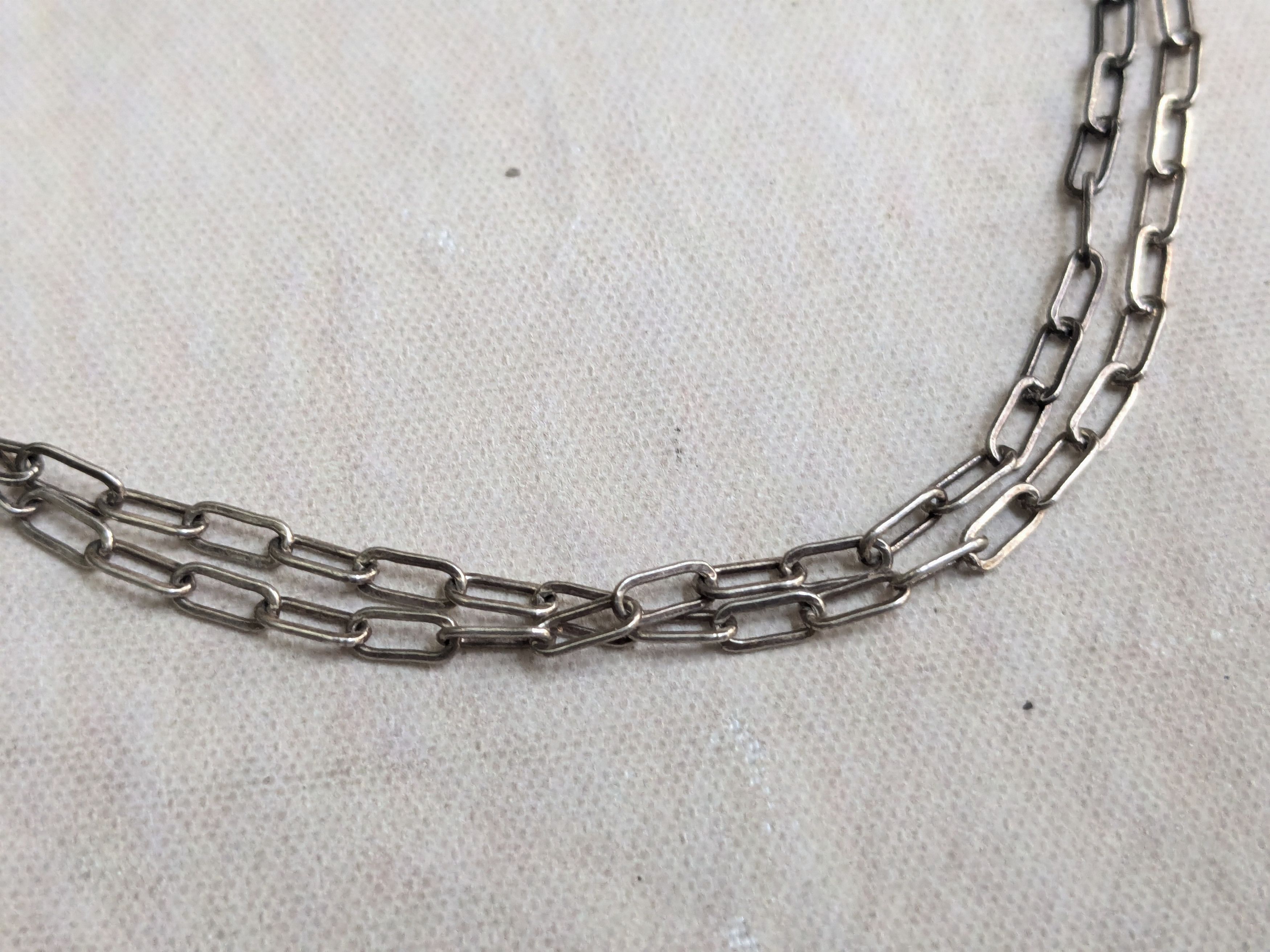 Jewelry Vintage Sterling Silver Necklace Paperclip Chain 18" Size ONE SIZE - 4 Thumbnail