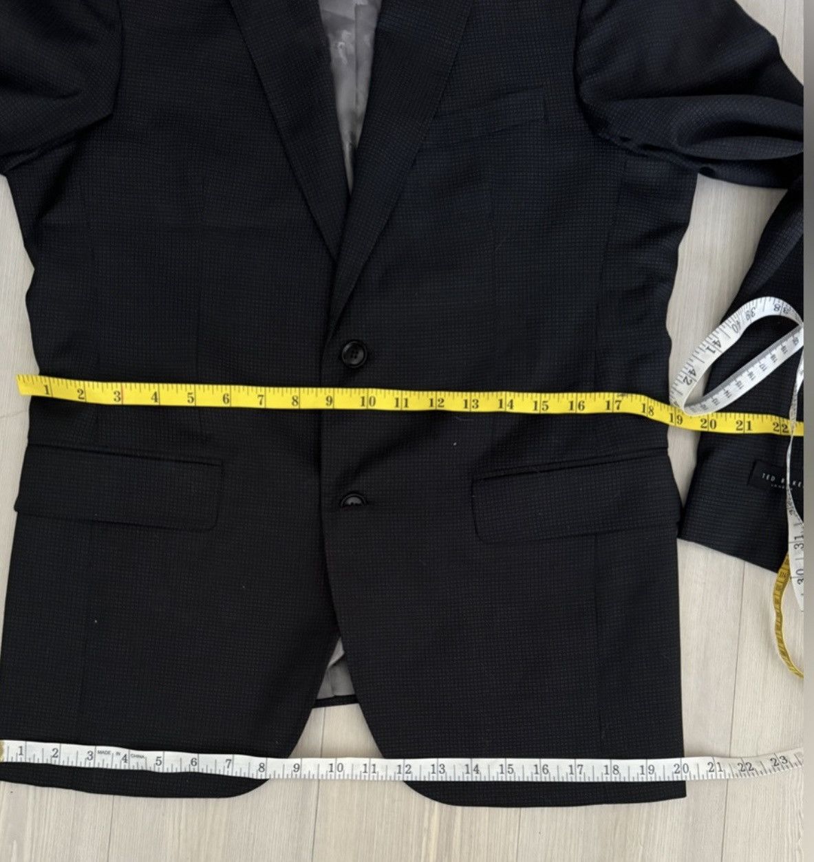 Ted Baker Ted Baker London Robbie Peak Lapel Plaid Wool Blazer Jacket Size 40R - 13 Thumbnail