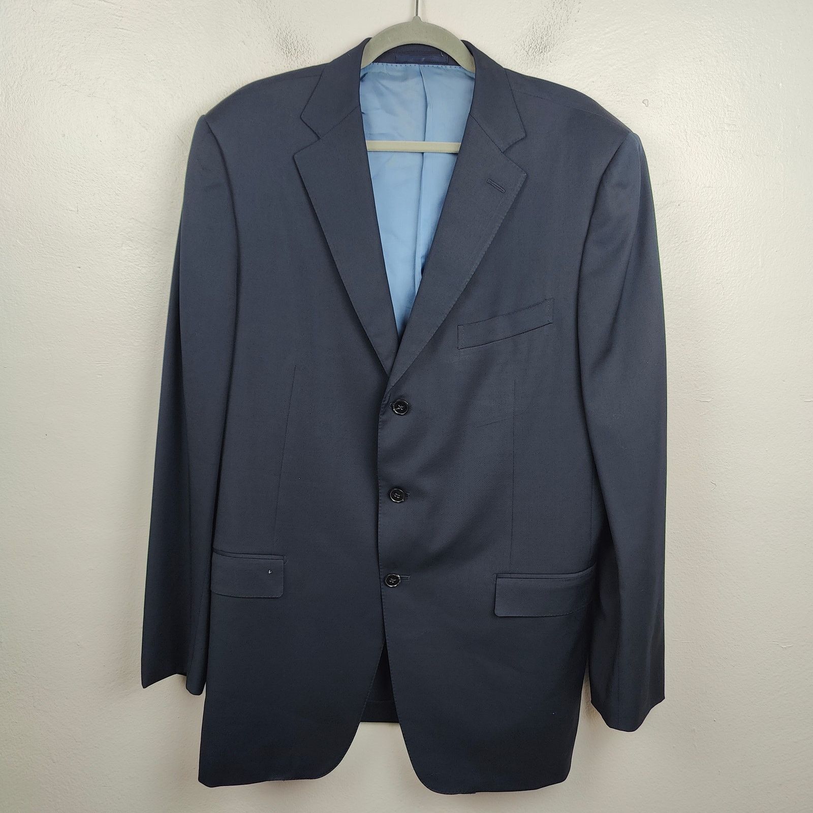 Ermenegildo Zegna Ermenegildo Zegna Blazer Mens 46L Navy Blue 100% Wool Size 46L - 1 Thumbnail