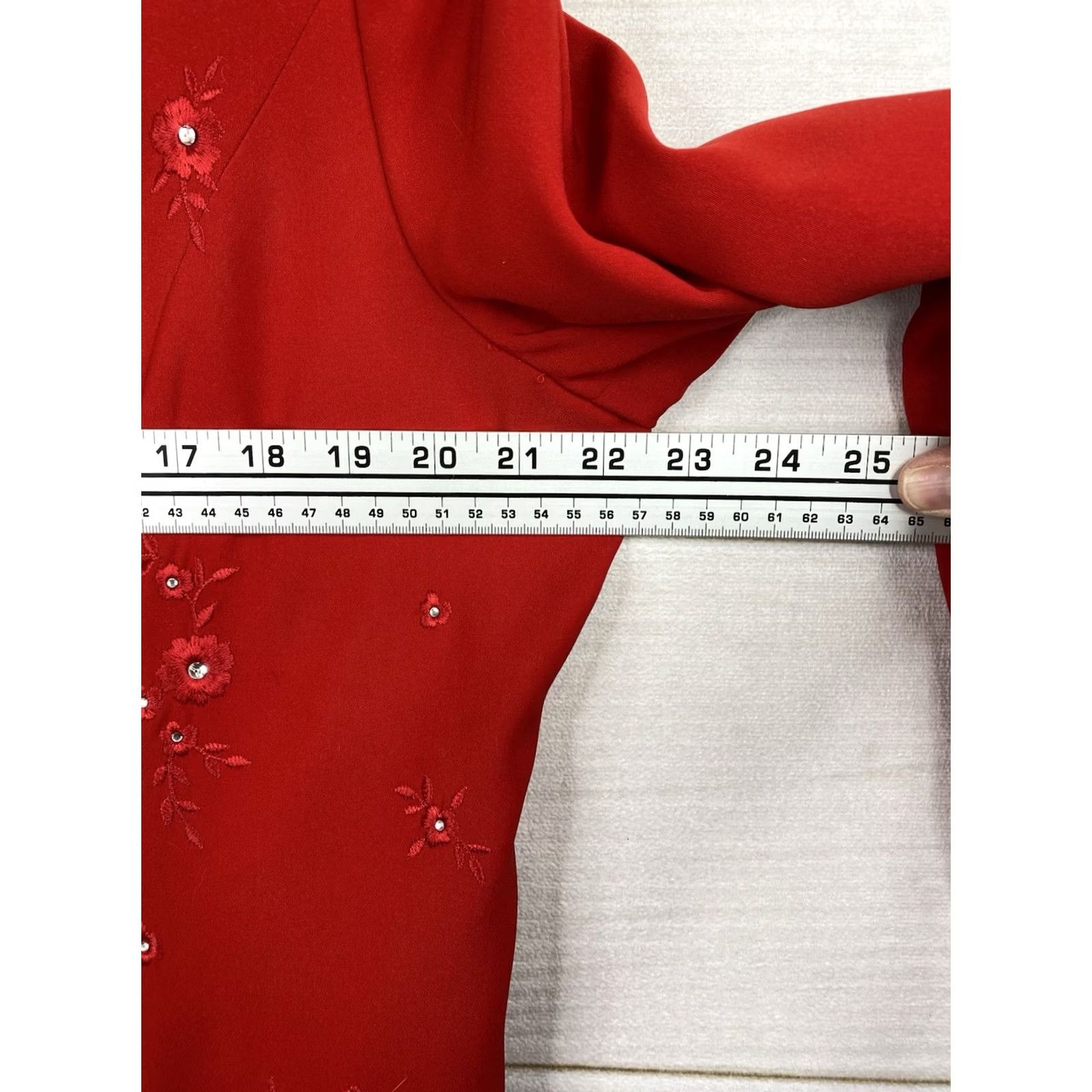 Marcs Ben Marc Red Skirt Suit 2pc Sz 12 Velvet? Faux Fur Jacket Vintage No Size 34" / US 12 / IT 48 - 5 Thumbnail