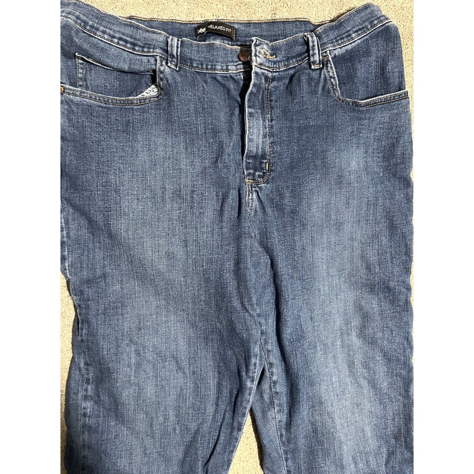 Lee Lee Jeans Straight Leg Relaxed Fit Mid Rise Size 16 Short Stretch Women's Size 38" / US 16 / IT 52 - 2 Thumbnail