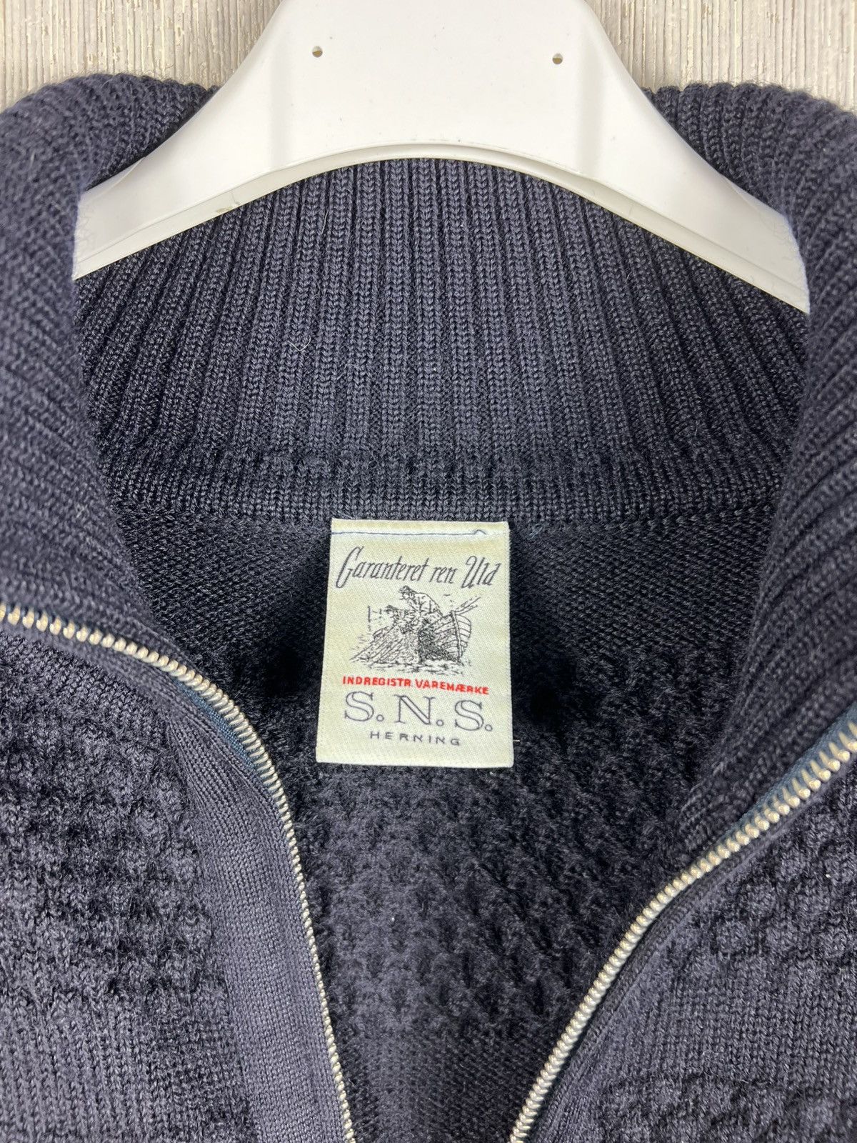 S.N.S. Herning Vintage S.N.S. Herning fisherman knit wool cardigan sweater Size US XXL / EU 58 / 5 - 16 Thumbnail