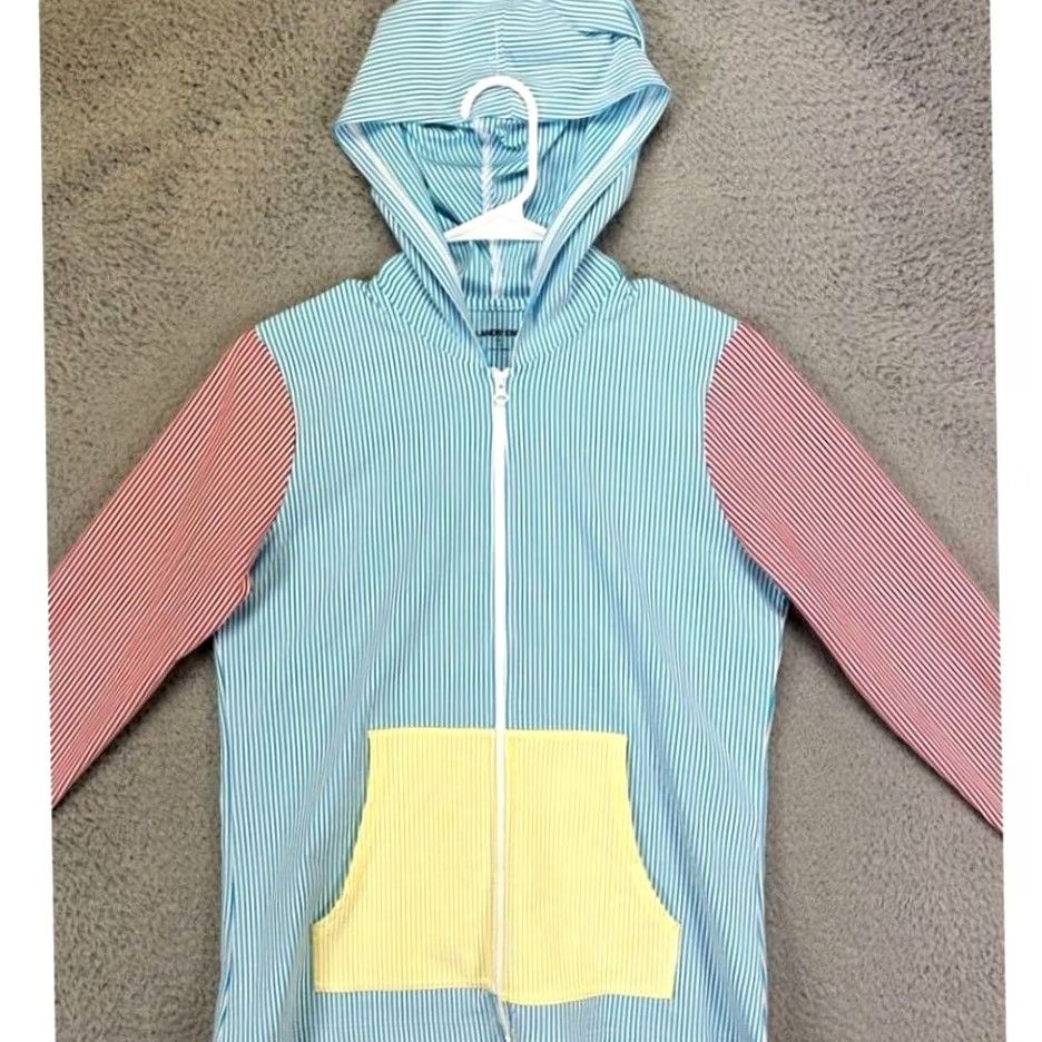 Lands' End Lands' End Hoodie Sweatshirt Womens Small S Blue Red White Striped Full Zip Hooded Ladies Sweater Jacket Size S / US 4 / IT 40 - 2 Thumbnail