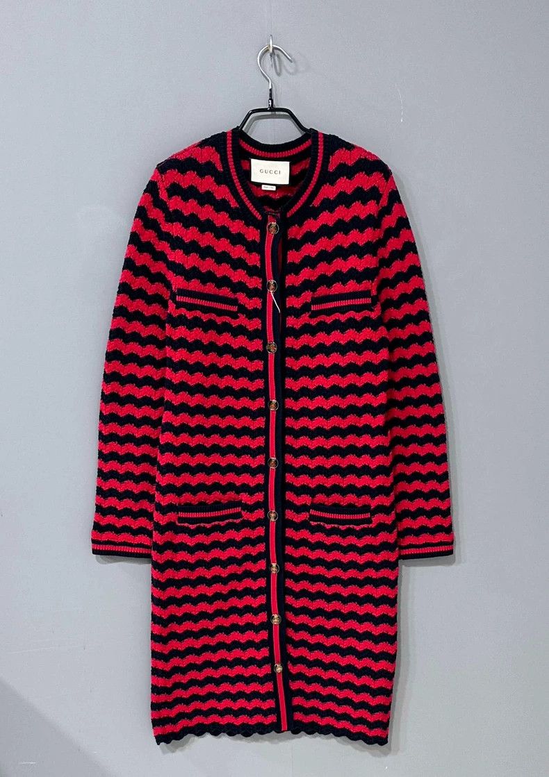 Gucci Gucci Red knitted long cardigan jacket Size XS / US 0-2 / IT 36-38 - 1 Thumbnail
