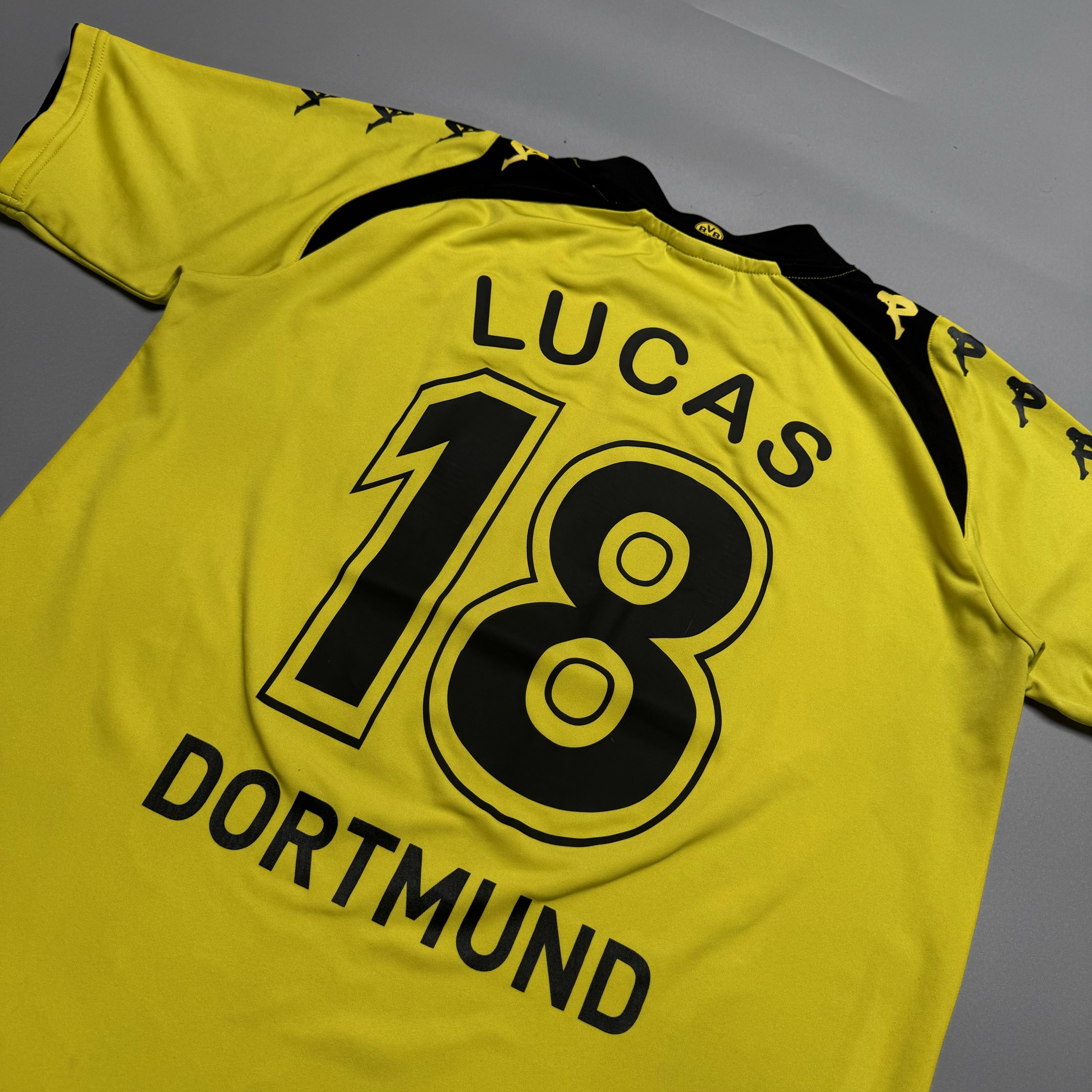 Kappa × Vintage BORUSSIA DORTMUND SOCCER JERSEY 18 LUCAS HOME SHIRT 2009-10 Size US M / EU 48-50 / 2 - 3 Thumbnail