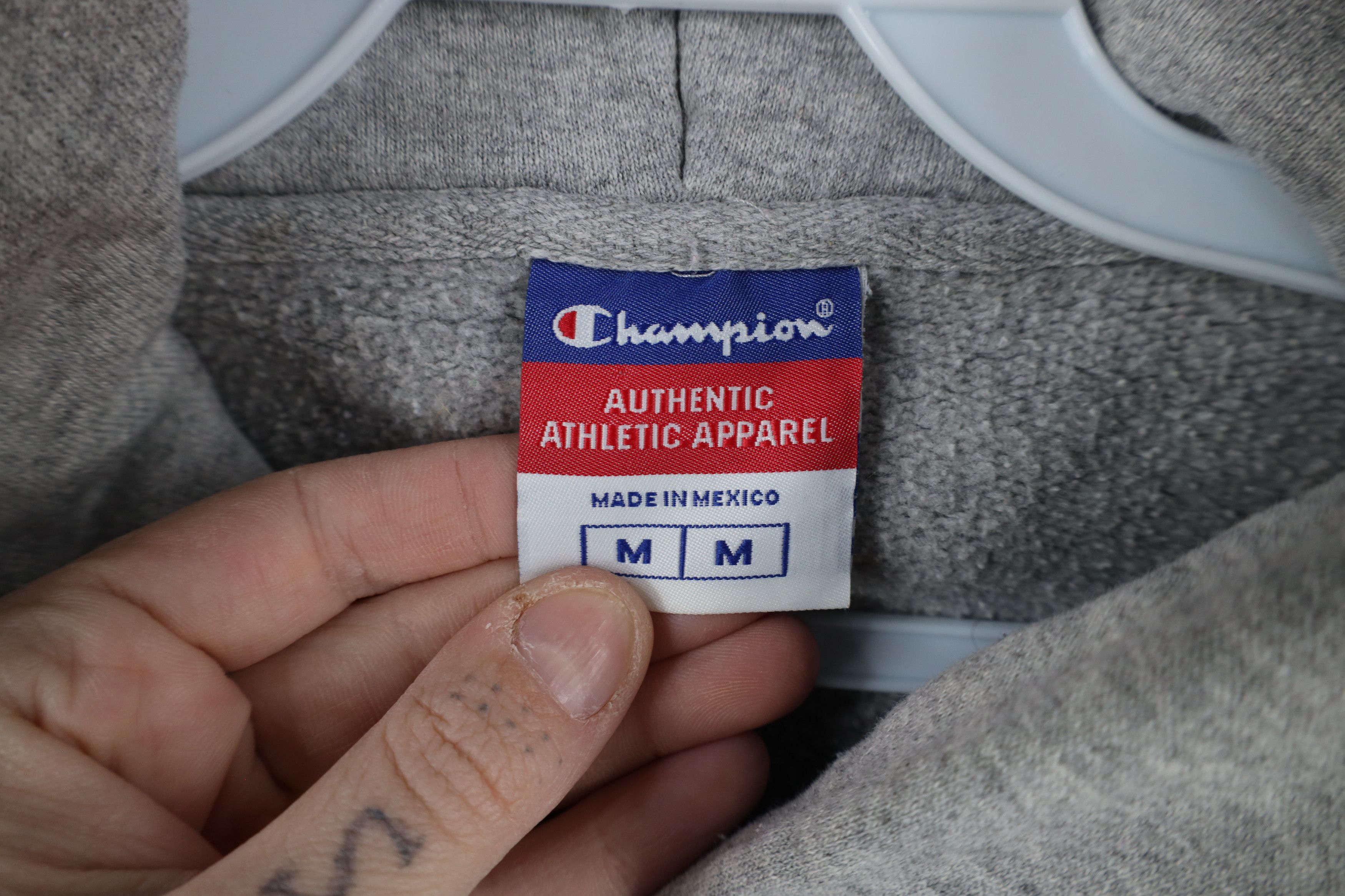 Champion × Vintage Vintage 90s Champion Classic Logo Hoodie Sweatshirt Gray Size US M / EU 48-50 / 2 - 10 Thumbnail