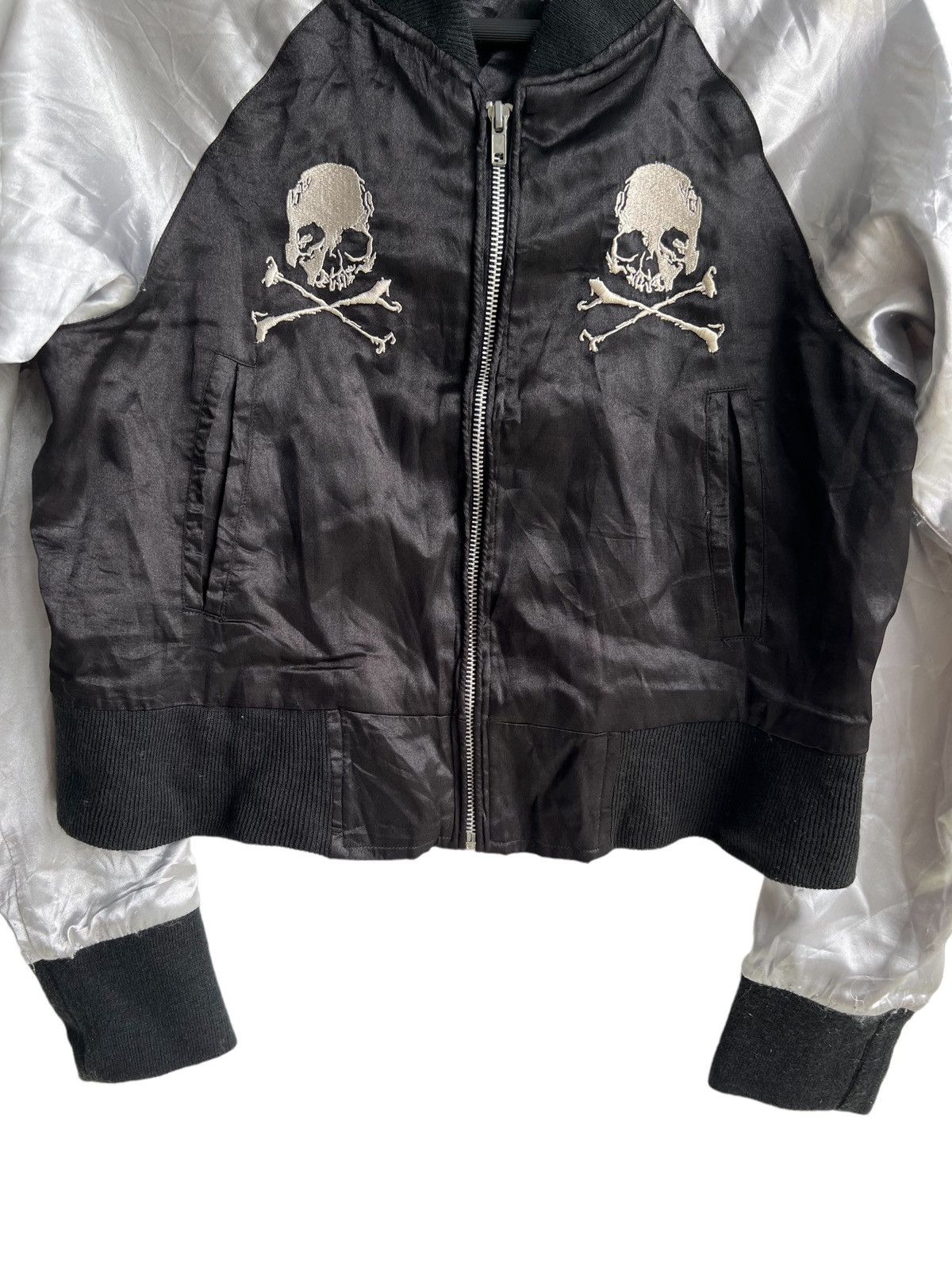 Hysteric Glamour 🇯🇵 Exc. Hell Cat Punks 💀 Embroidery "Peace" Crop Sukajan Size M / US 6-8 / IT 42-44 - 5 Thumbnail