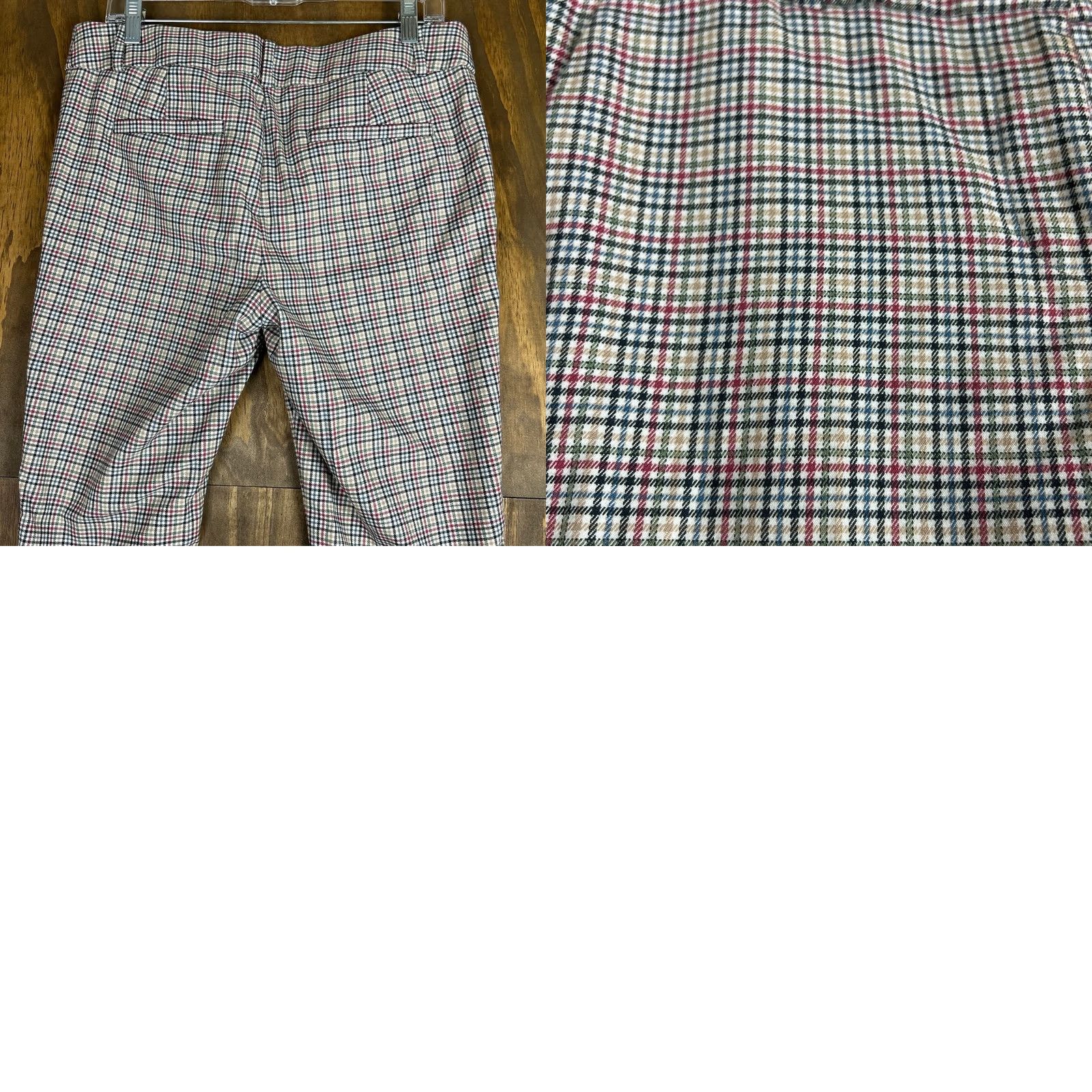 Loft LOFT Womens Pants Multicolored Plaid Mid Rise The Slim Stretch 6 Size 28" / US 6 / IT 42 - 9 Thumbnail