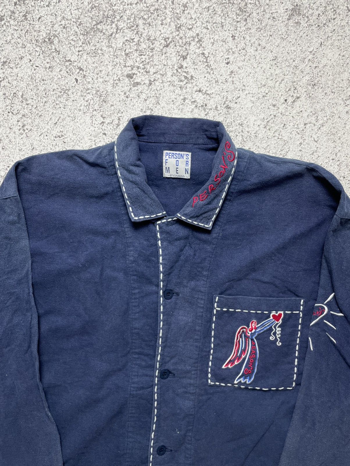 Vintage Sun Faded embroidered stitching French work jacket Size US L / EU 52-54 / 3 - 8 Thumbnail