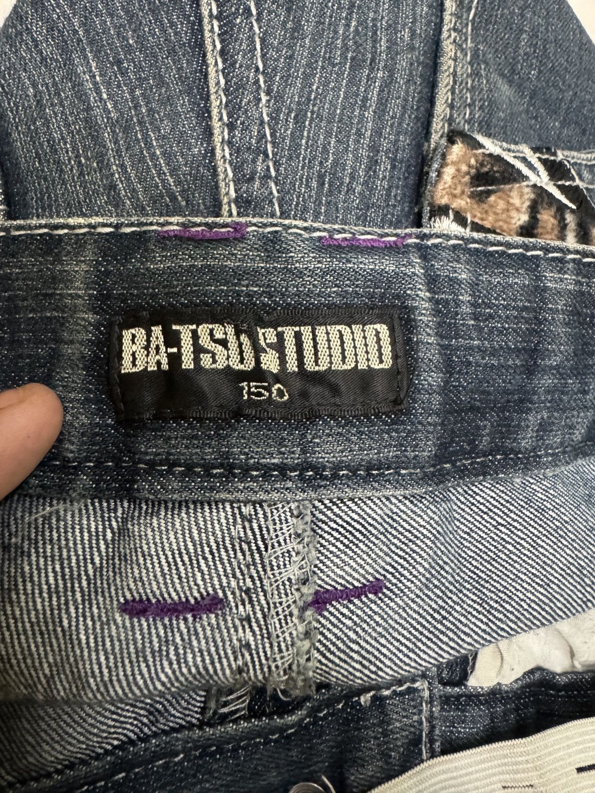 Hysteric Glamour Ba-tsu Studio Union Jack Pocket Distressed Straight Denim Size US 29 - 15 Thumbnail