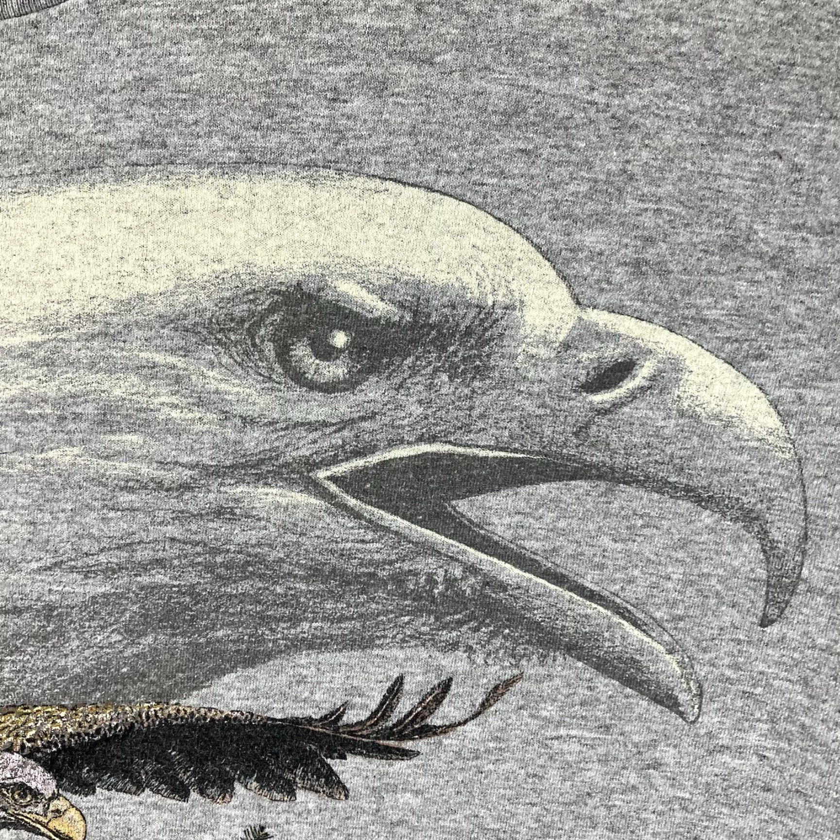Anvil VINTAGE Anvil T-Shirt Men Large Gray 90s Bald Eagle Nature Graphic Print Crew Neck Size US L / EU 52-54 / 3 - 6 Thumbnail