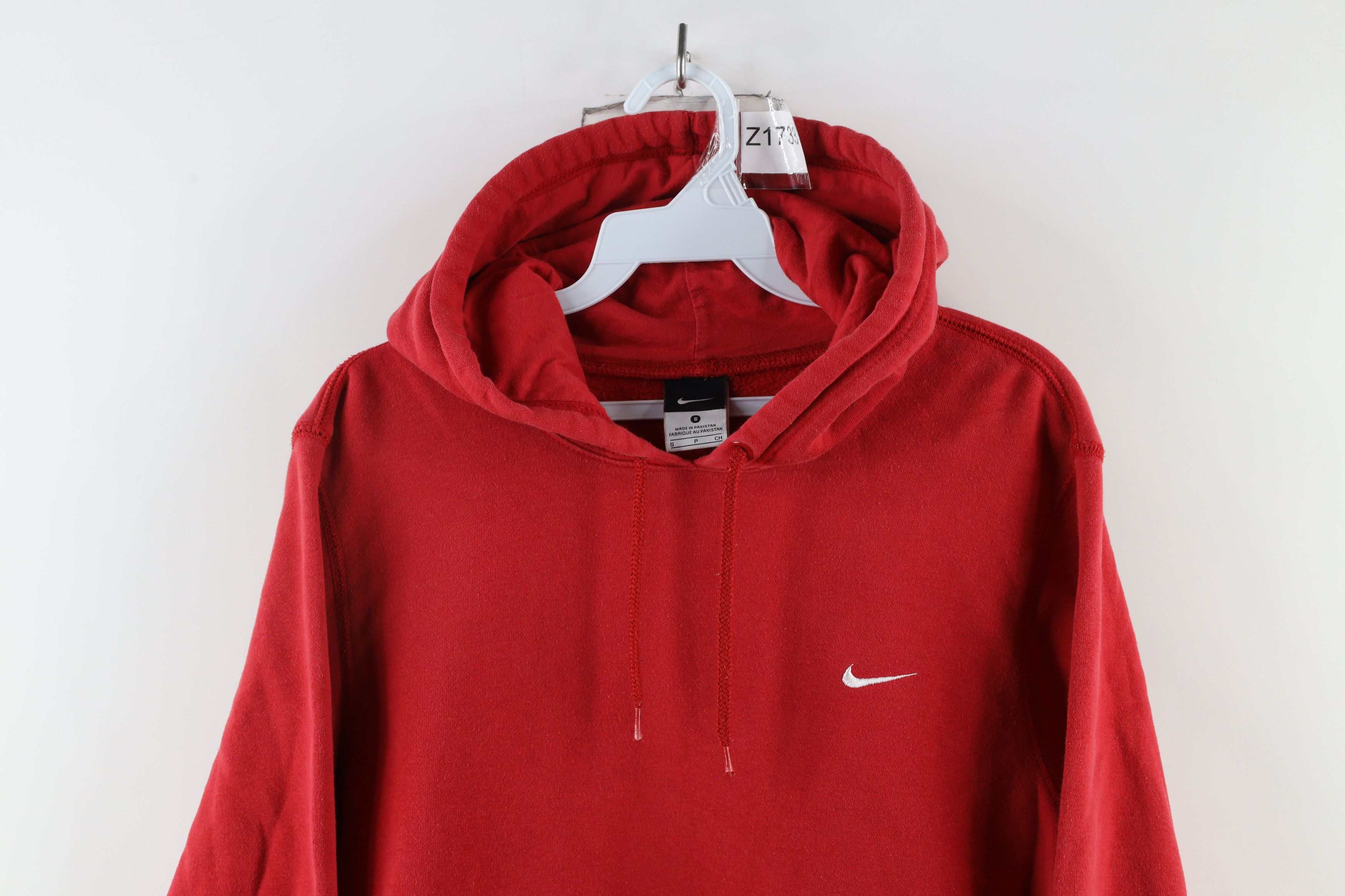 Nike × Vintage Vintage Nike Travis Scott Mini Swoosh Hoodie Sweatshirt Red Size US S / EU 44-46 / 1 - 2 Thumbnail