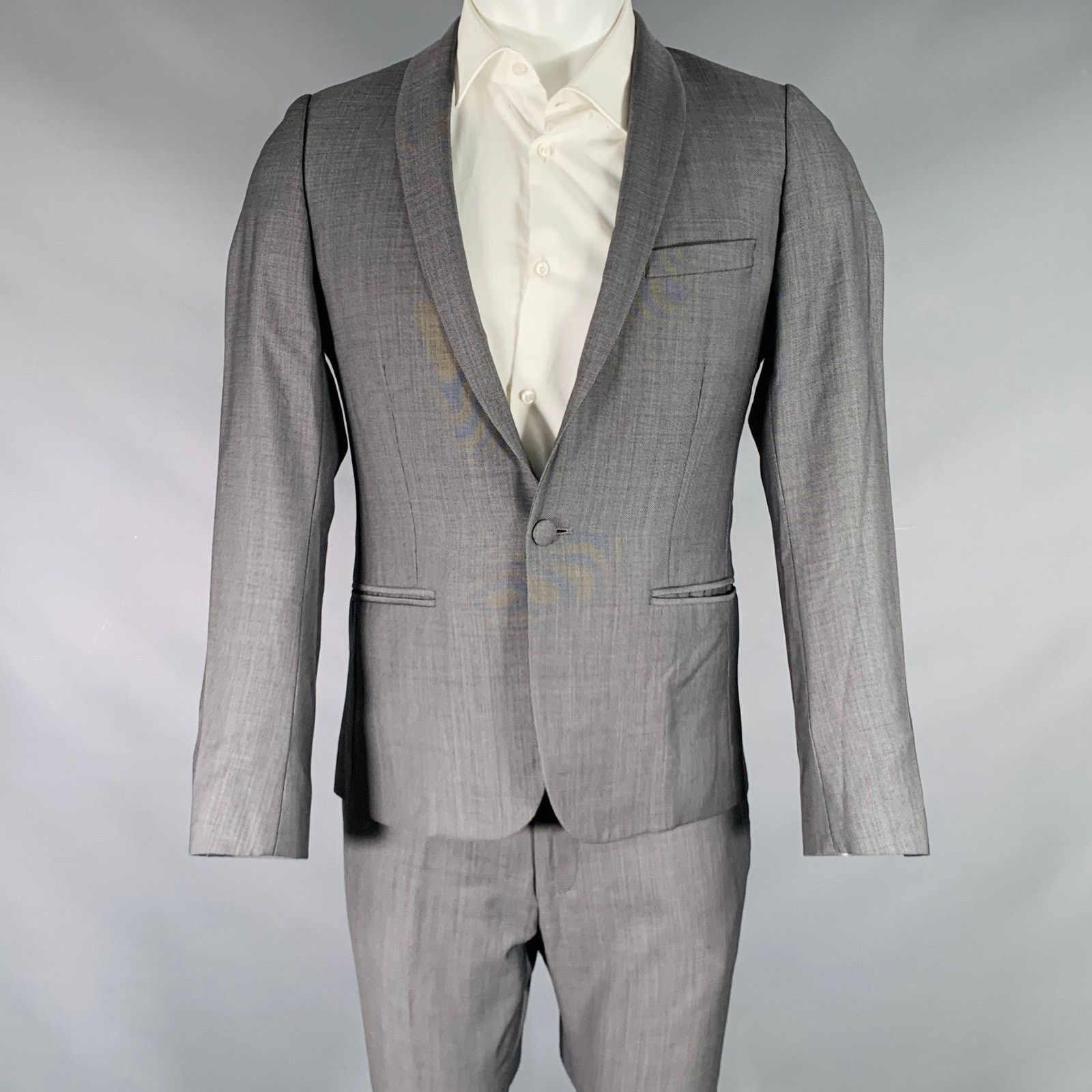The Kooples THE KOOPLES Size 38 Grey Wool Notch Lapel Suit Size 38R - 1 Thumbnail