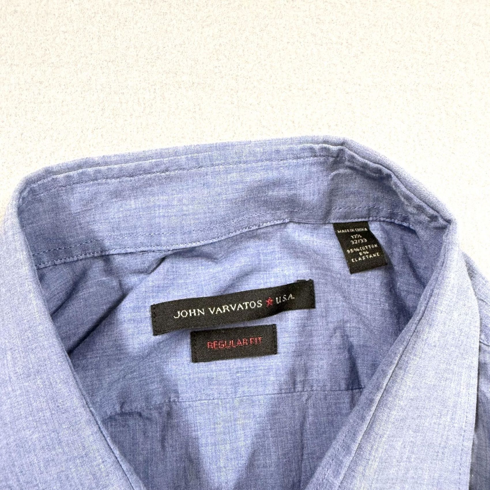 John Varvatos John Varvatos Shirt Mens XL Blue Chambray Long Sleeve Button Up Casual Size US XL / EU 56 / 4 - 2 Thumbnail
