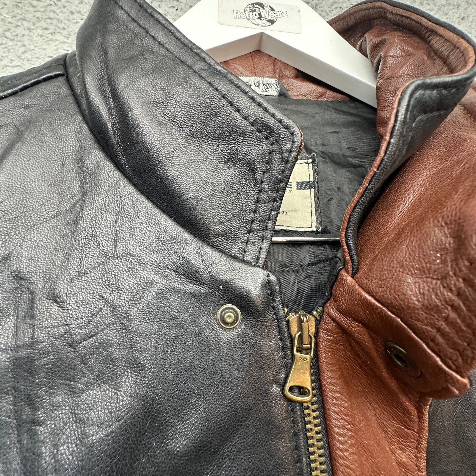 Vera Pelle Vintage Vera Pelle Leather Bomber Biker Jacket Mens 56 XL Size US XL / EU 56 / 4 - 12 Thumbnail