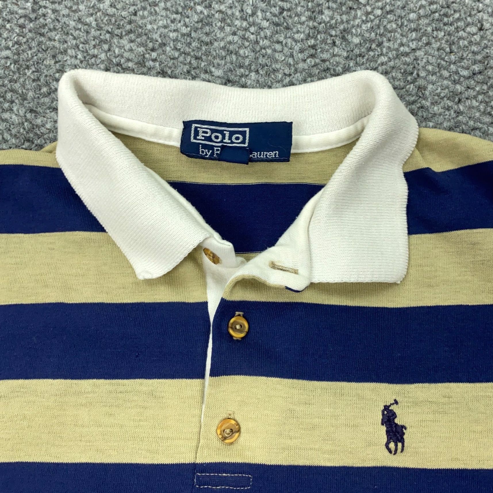Polo Ralph Lauren VINTAGE Polo Ralph Lauren Shirt Mens XL Blue Golf Striped Pony Embroidery USA Polo Shirt XL Blue Golf USA Mens Size US XL / EU 56 / 4 - 3 Thumbnail