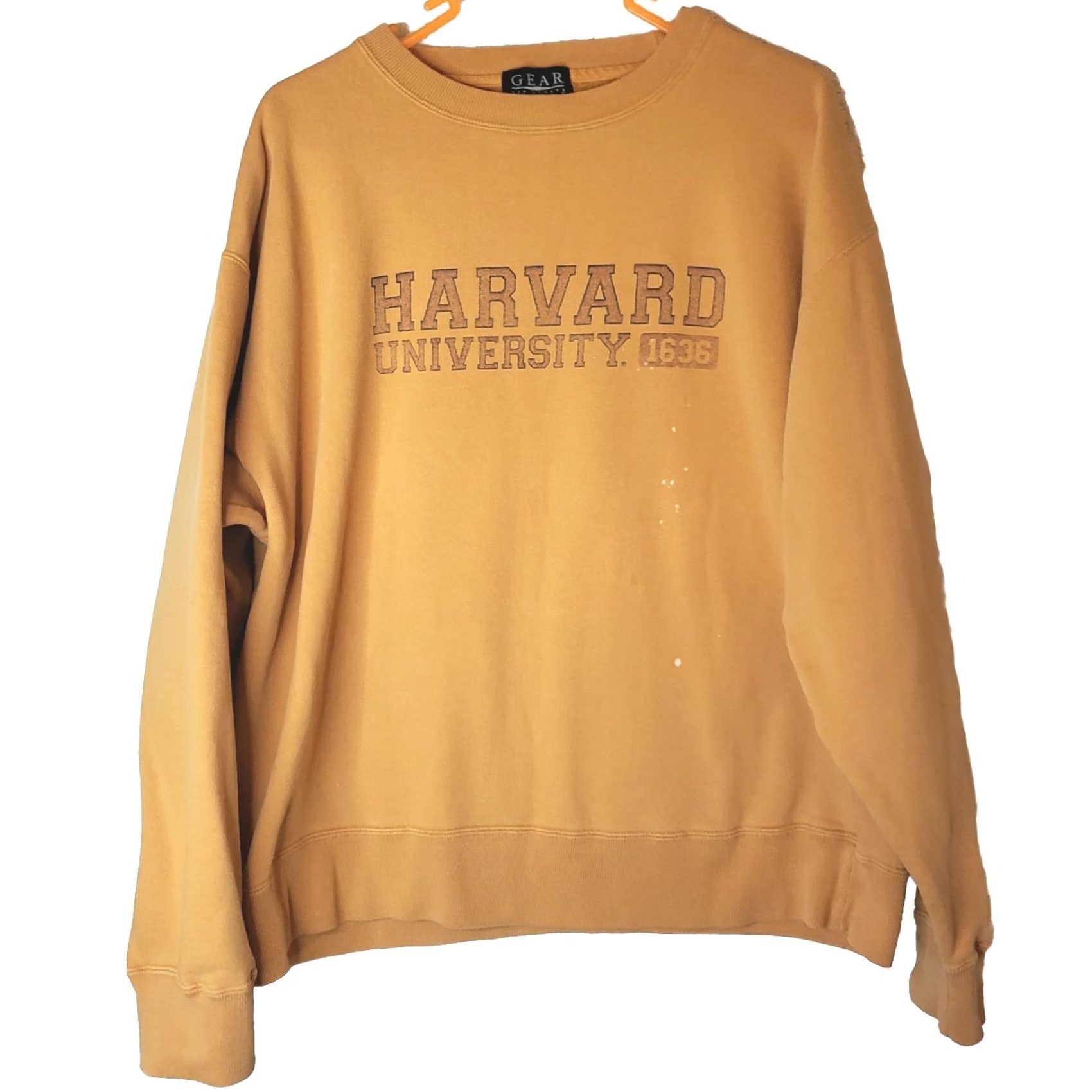 Vintage Gear for Sports Sweatshirt Men's Small Mustard Long Sleeve Harvard University Size US S / EU 44-46 / 1 - 2 Thumbnail