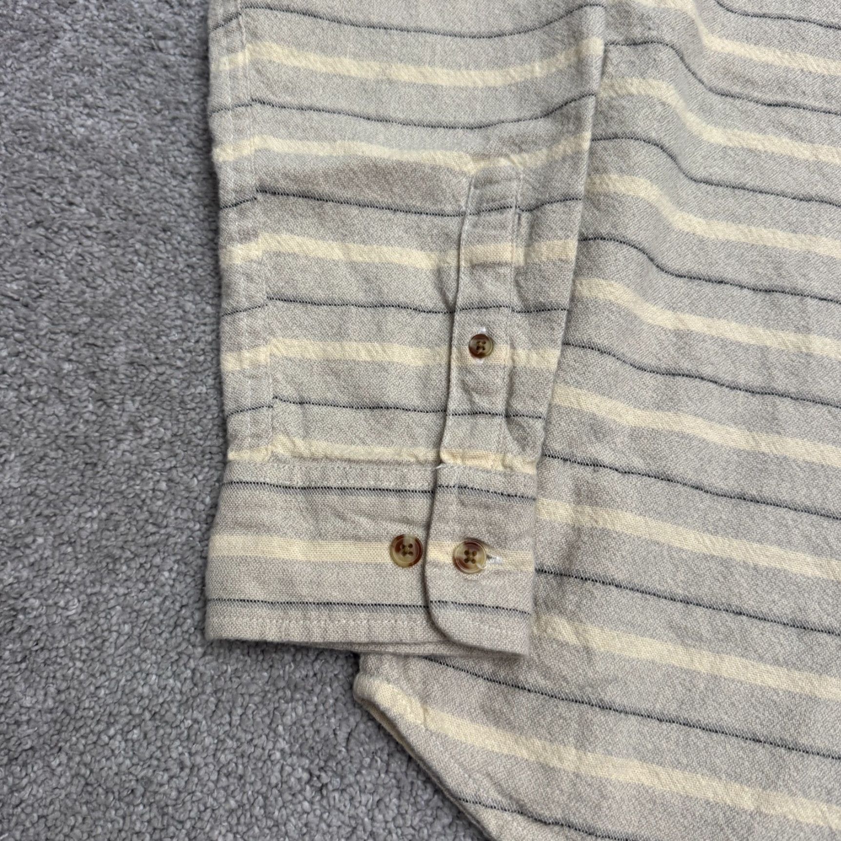 Obey VINTAGE Obey Propaganda Shirt Mens Gray Cream Striped Long Sleeve Cotton Casual Shirt Size US L / EU 52-54 / 3 - 5 Thumbnail