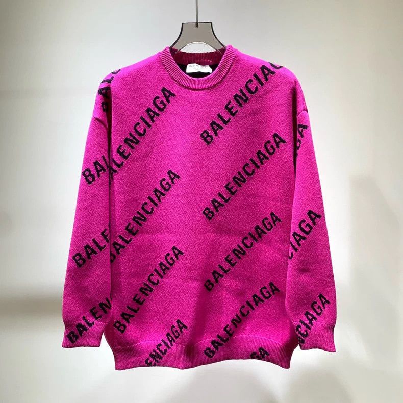 Balenciaga Balenciaga Fuchsia Full Print Knit Sweater Size US XS / EU 42 / 0 - 1 Thumbnail