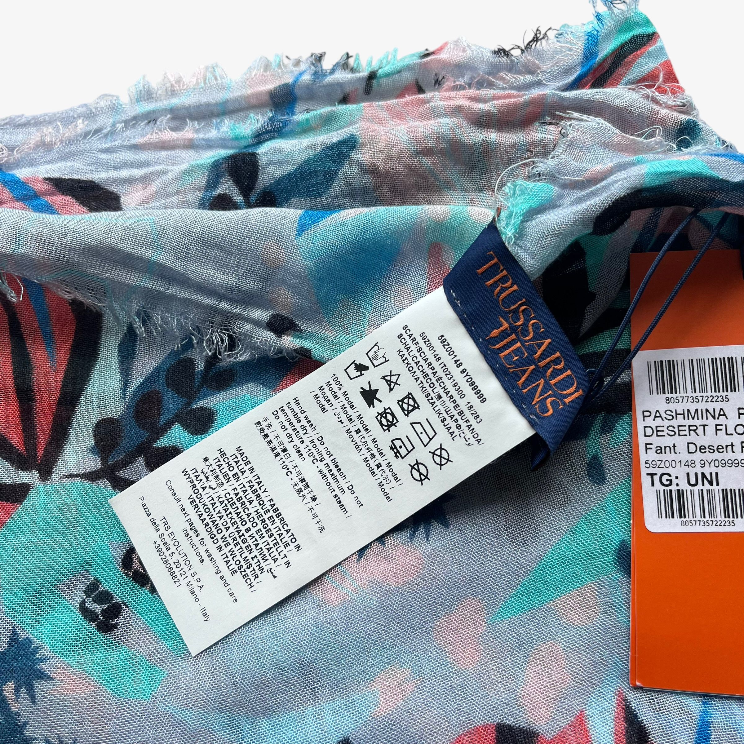 Trussardi Trussardi Jeans Abstract Pashmina Desert Floral Modal Scarf Size ONE SIZE - 4 Thumbnail