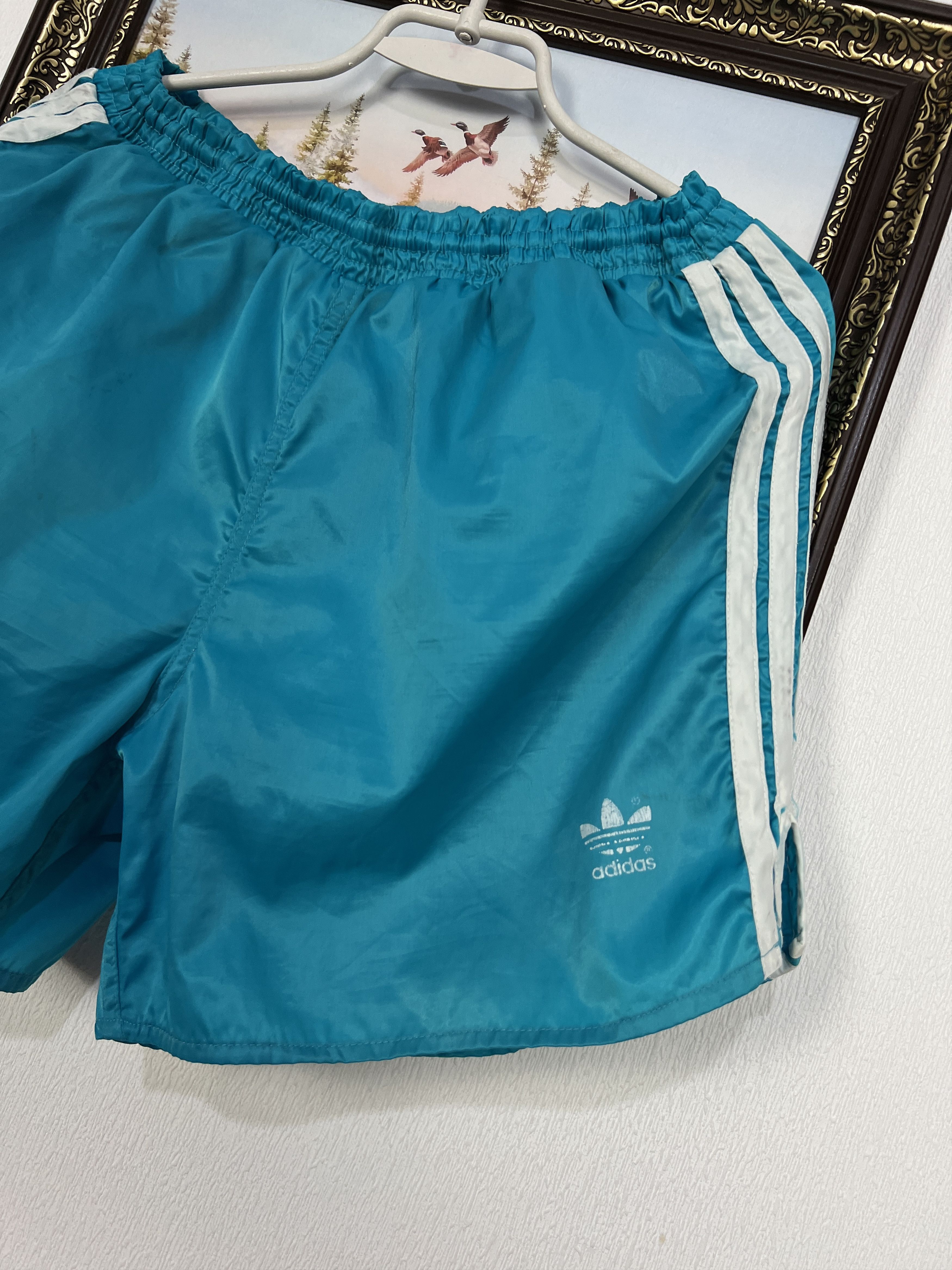 Adidas Vintage 90's Adidas Blue Nylon Shorts Run Mens Athletic Sz L Size US 34 / EU 50 - 2 Thumbnail