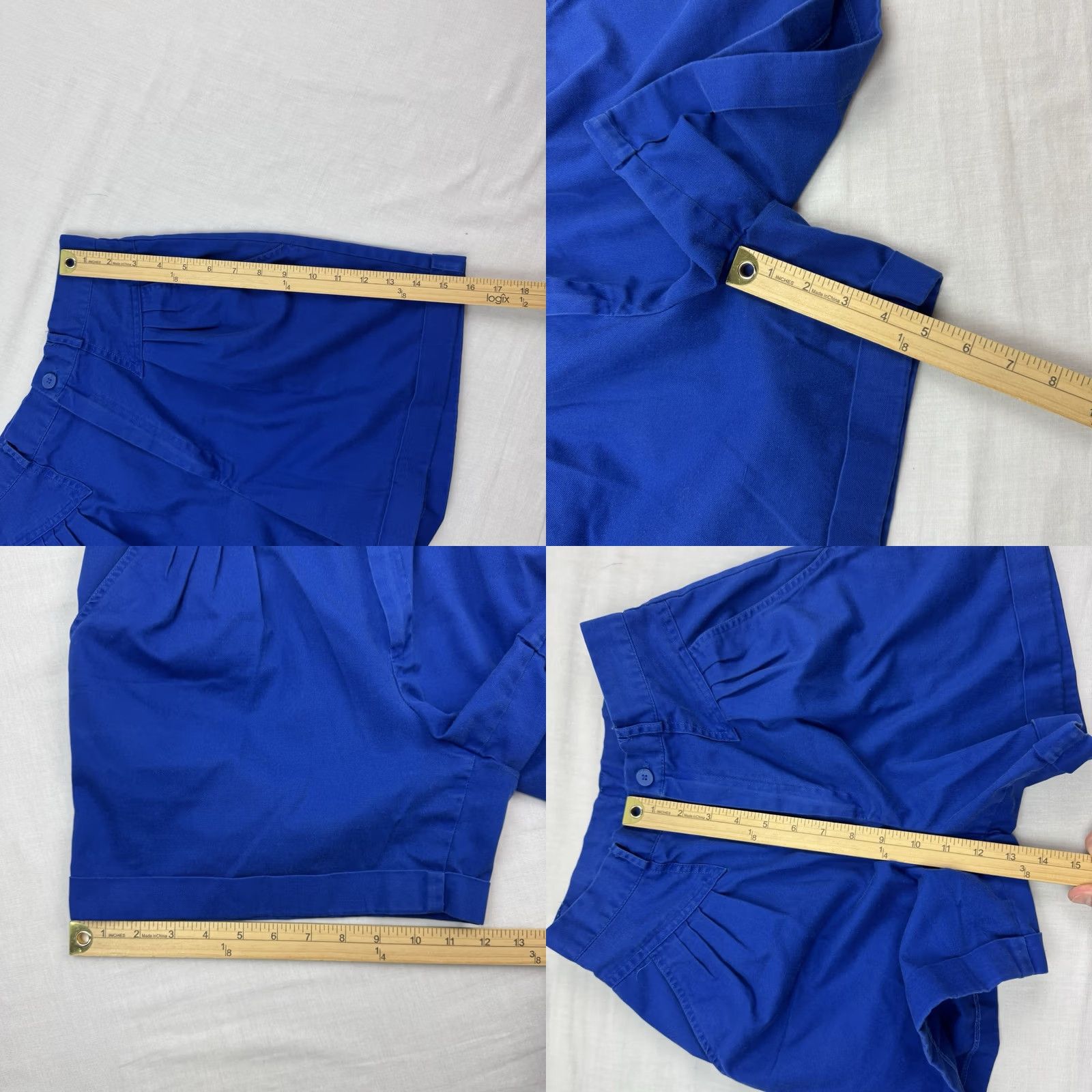 Casablanca VINTAGE Casablanca Shorts Womens 10 High Waisted 1980s Hipster Mom Shorts 80s Blue Cotton Polyester Casual Business Women's Stocked 10 Size 32" / US 10 / IT 46 - 8 Thumbnail