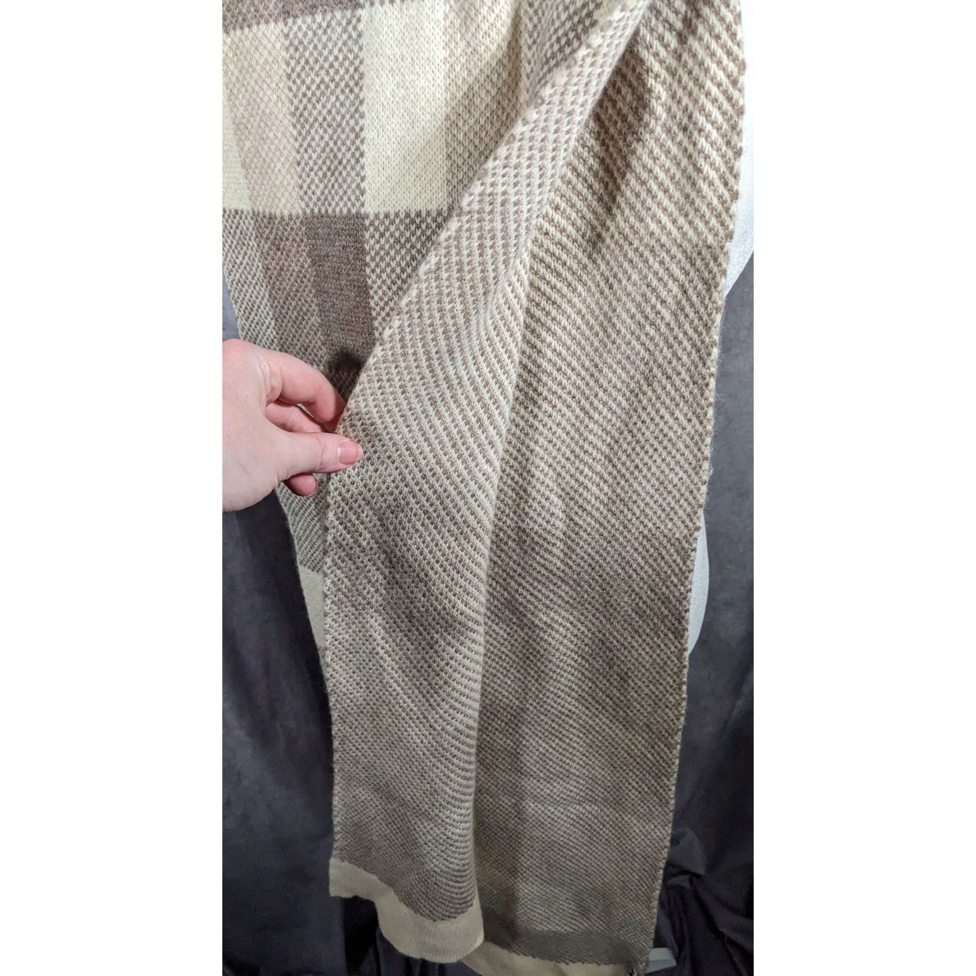 Other Mimi-Mua Firenze Cream And Tan Plaid Scarf Size ONE SIZE - 12 Thumbnail