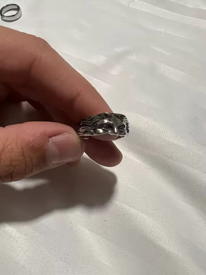 Jewelry Half Facebook Ring - Adjustable Silver Band Size ONE SIZE - 4 Thumbnail