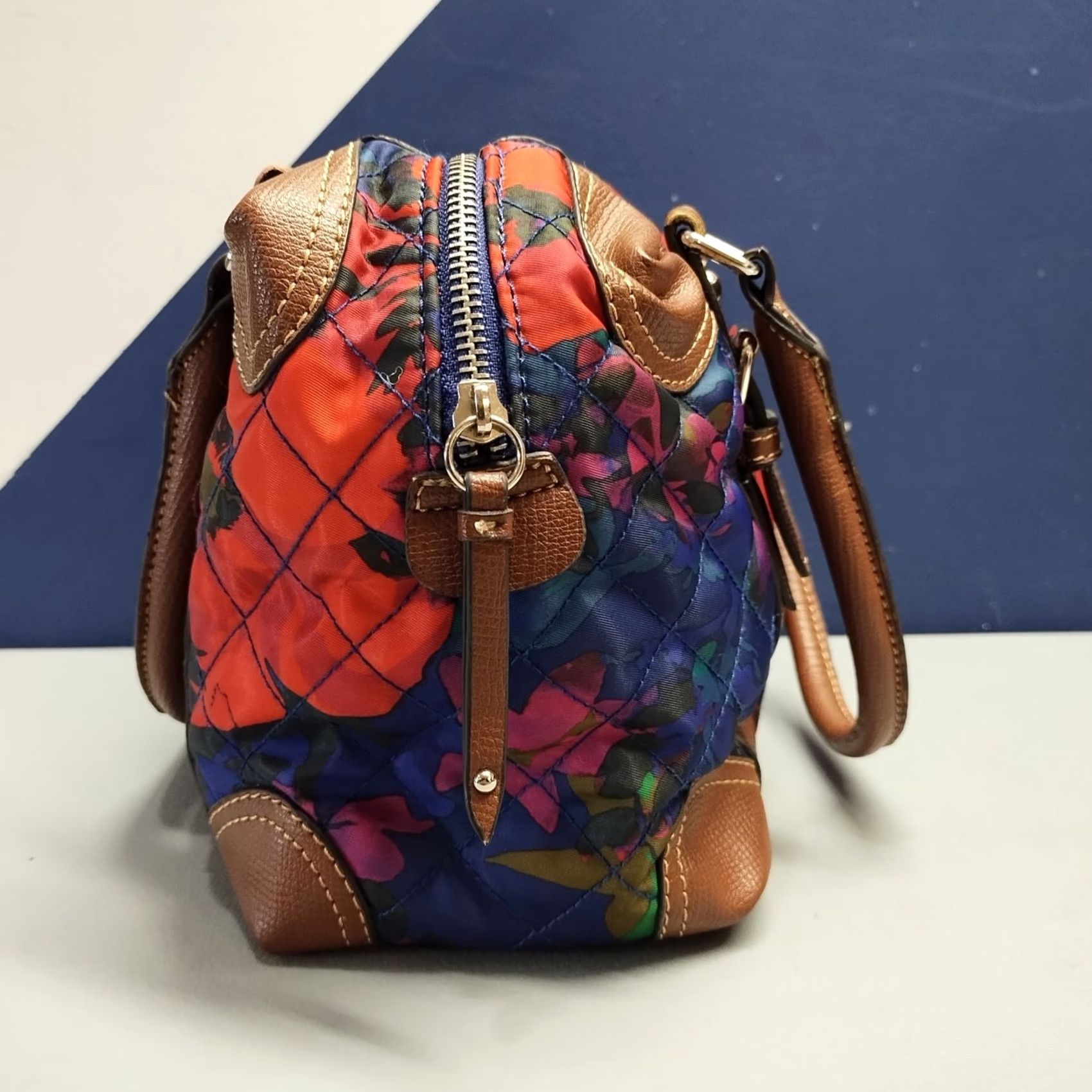 Franco Sarto Franco Sarto Satchel Bag Womens Multicolor Floral Quilted W/ Keychain Wallet Set of 2 Size ONE SIZE - 6 Thumbnail